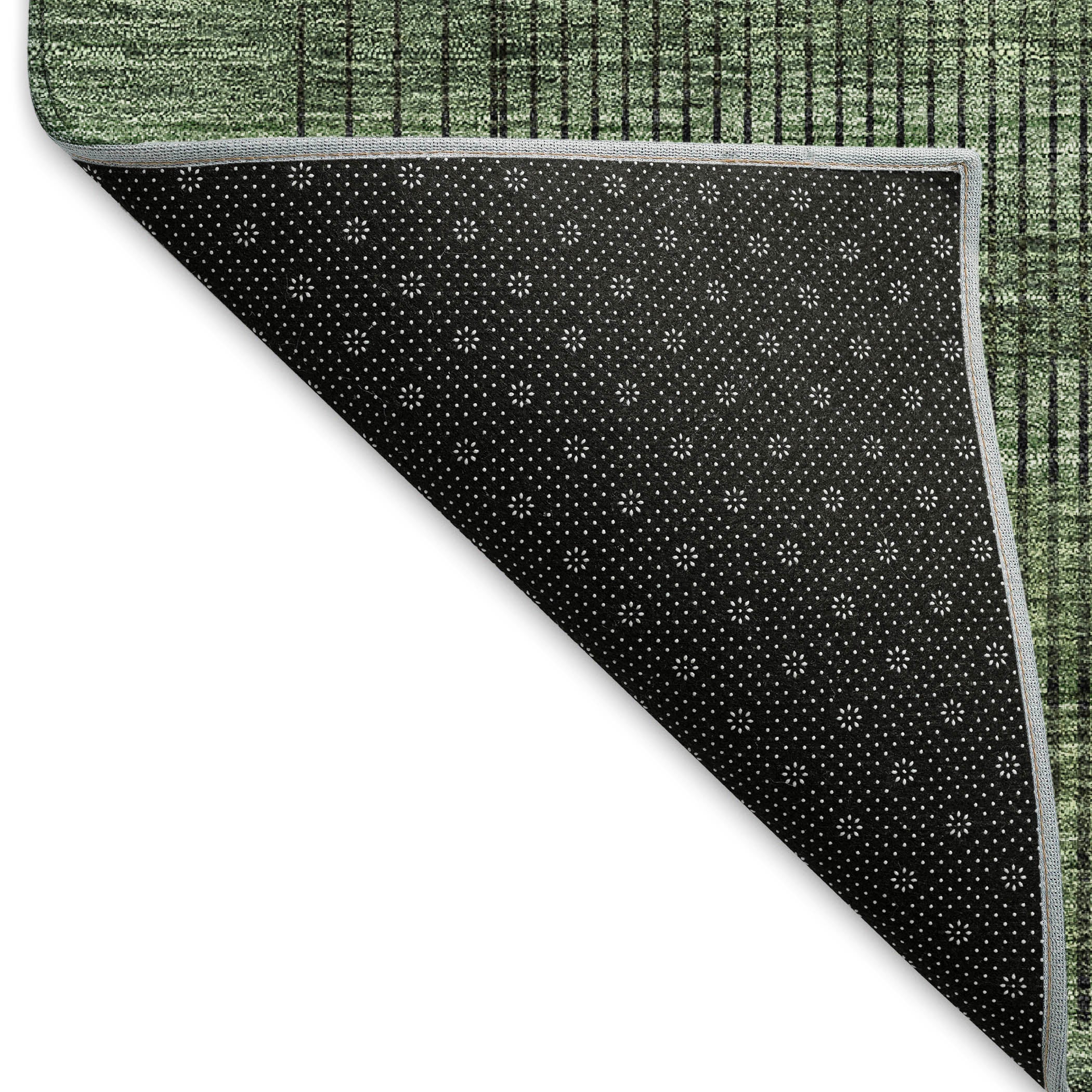 Porto Machine Washable Transitional Olive Green Rug 1'8" x 2'6" #shape_Rectangle