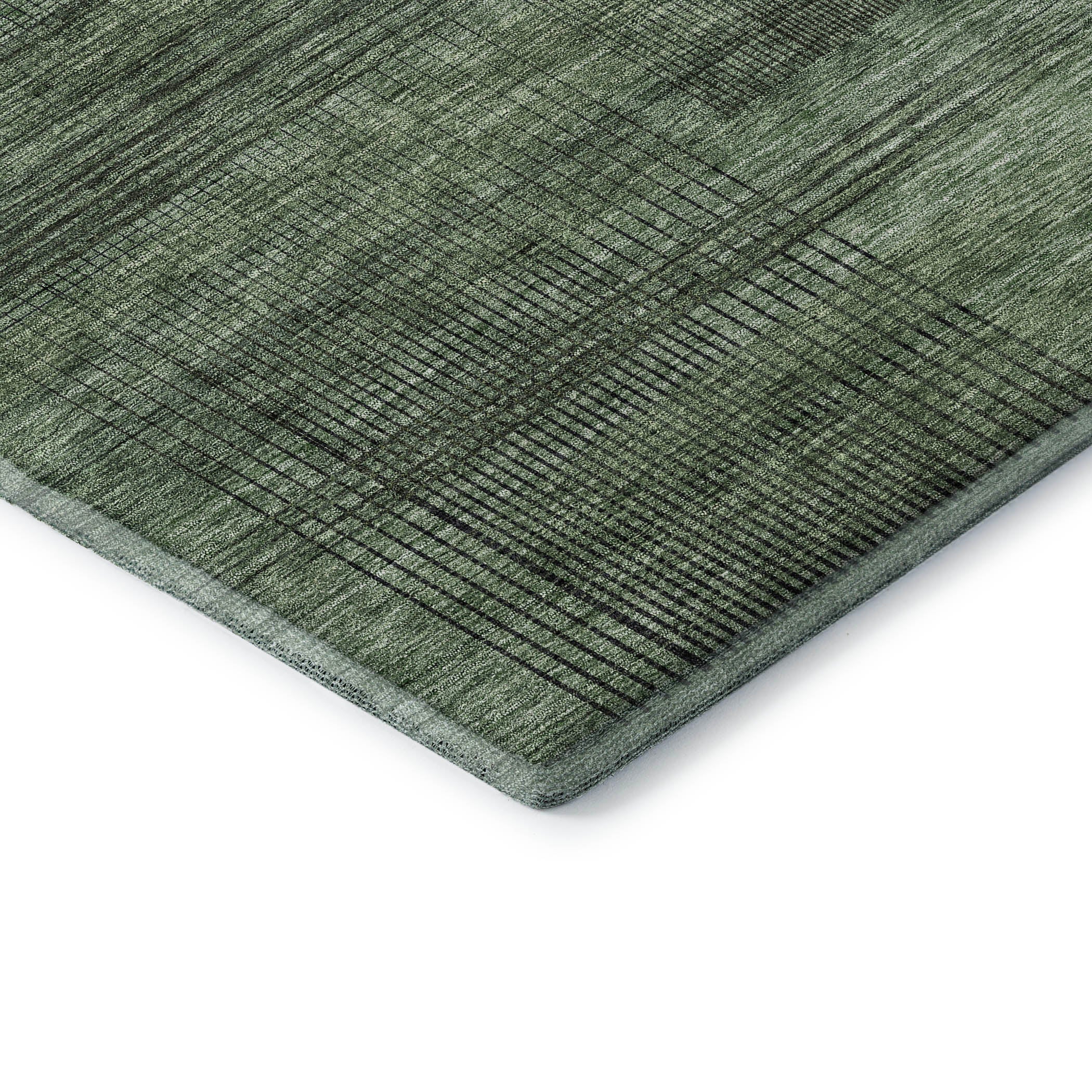 Porto Machine Washable Transitional Olive Green Rug 1'8" x 2'6" #shape_Rectangle