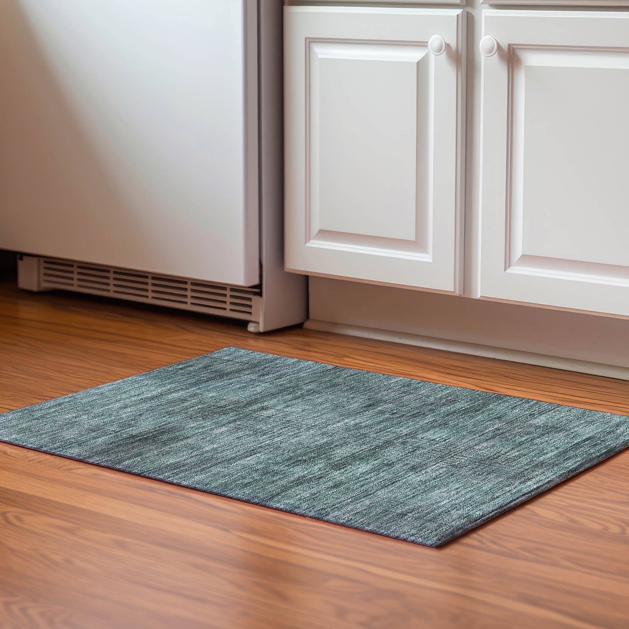 Porto Machine Washable Transitional Teal Rug 1'8" x 2'6" #shape_Rectangle