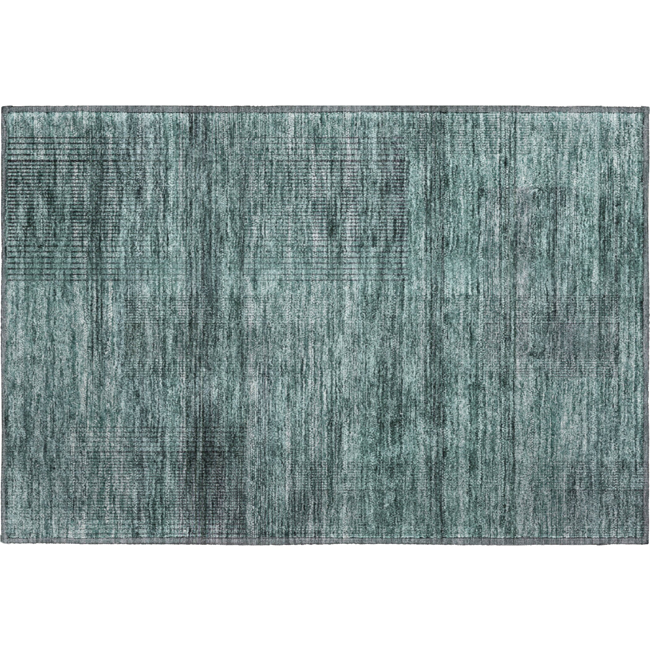 Porto Machine Washable Transitional Teal Rug 1'8" x 2'6" #shape_Rectangle