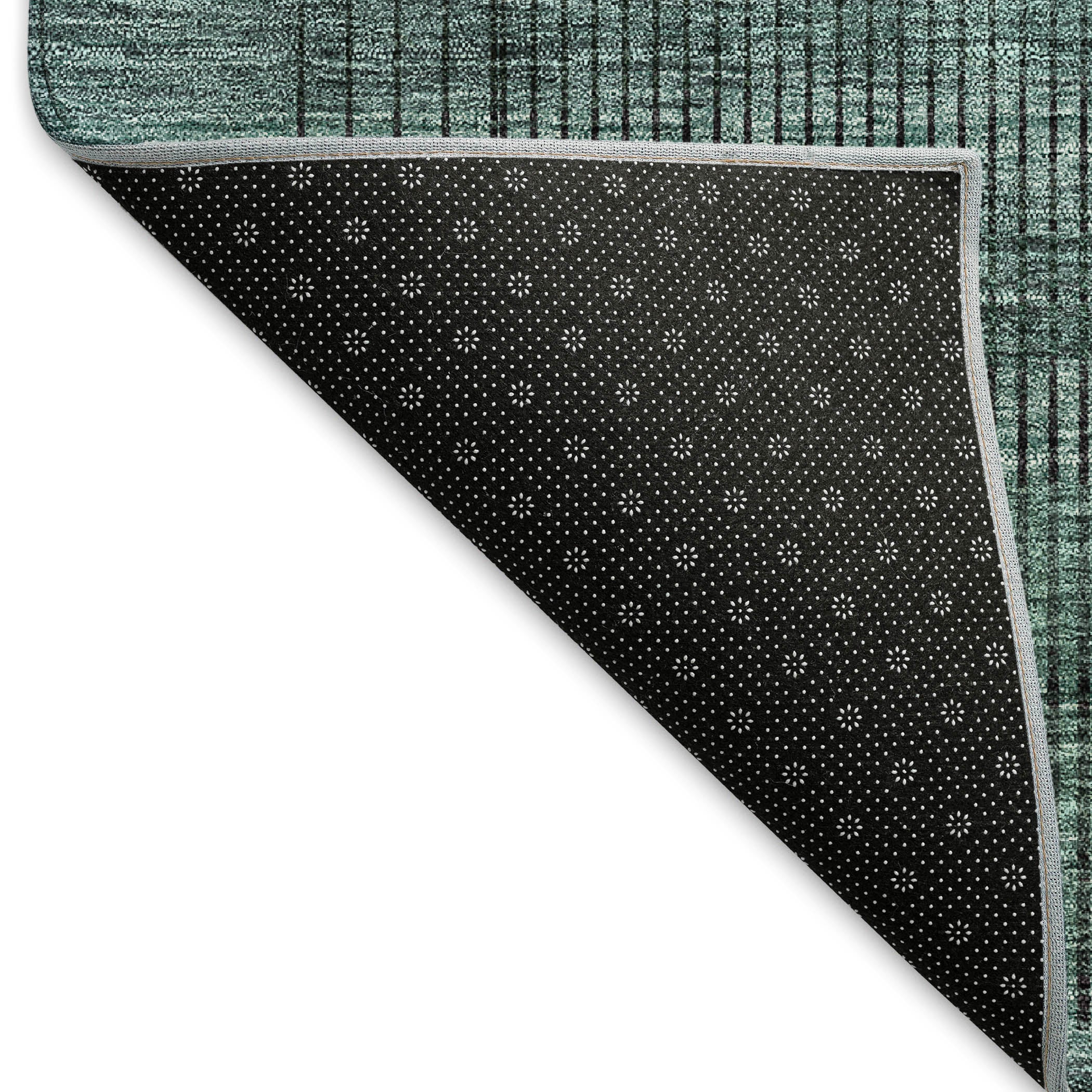 Porto Machine Washable Transitional Teal Rug 1'8" x 2'6" #shape_Rectangle