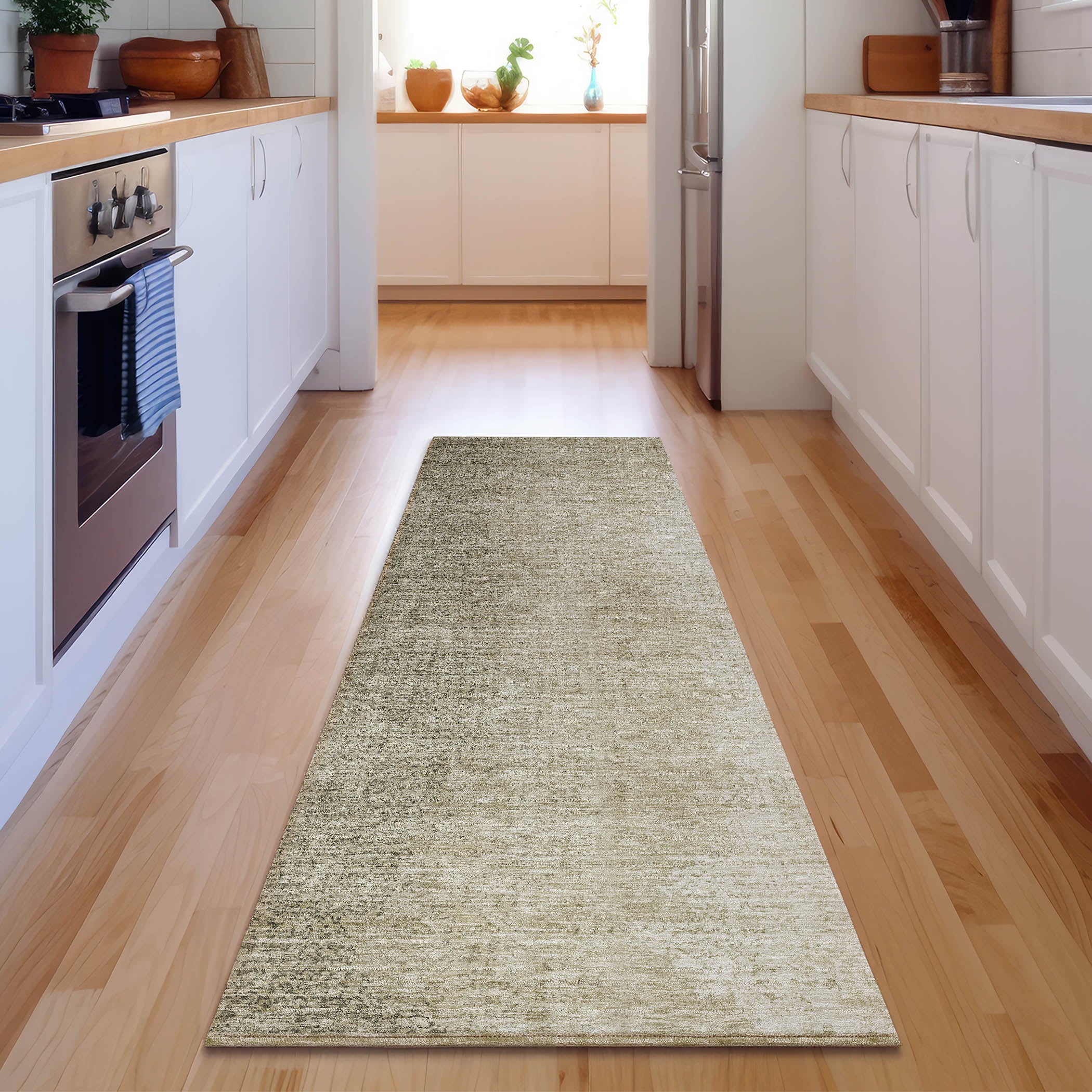 Mostar Machine Washable Transitional Brown Rug 2'3" x 7'6" #shape_Runner