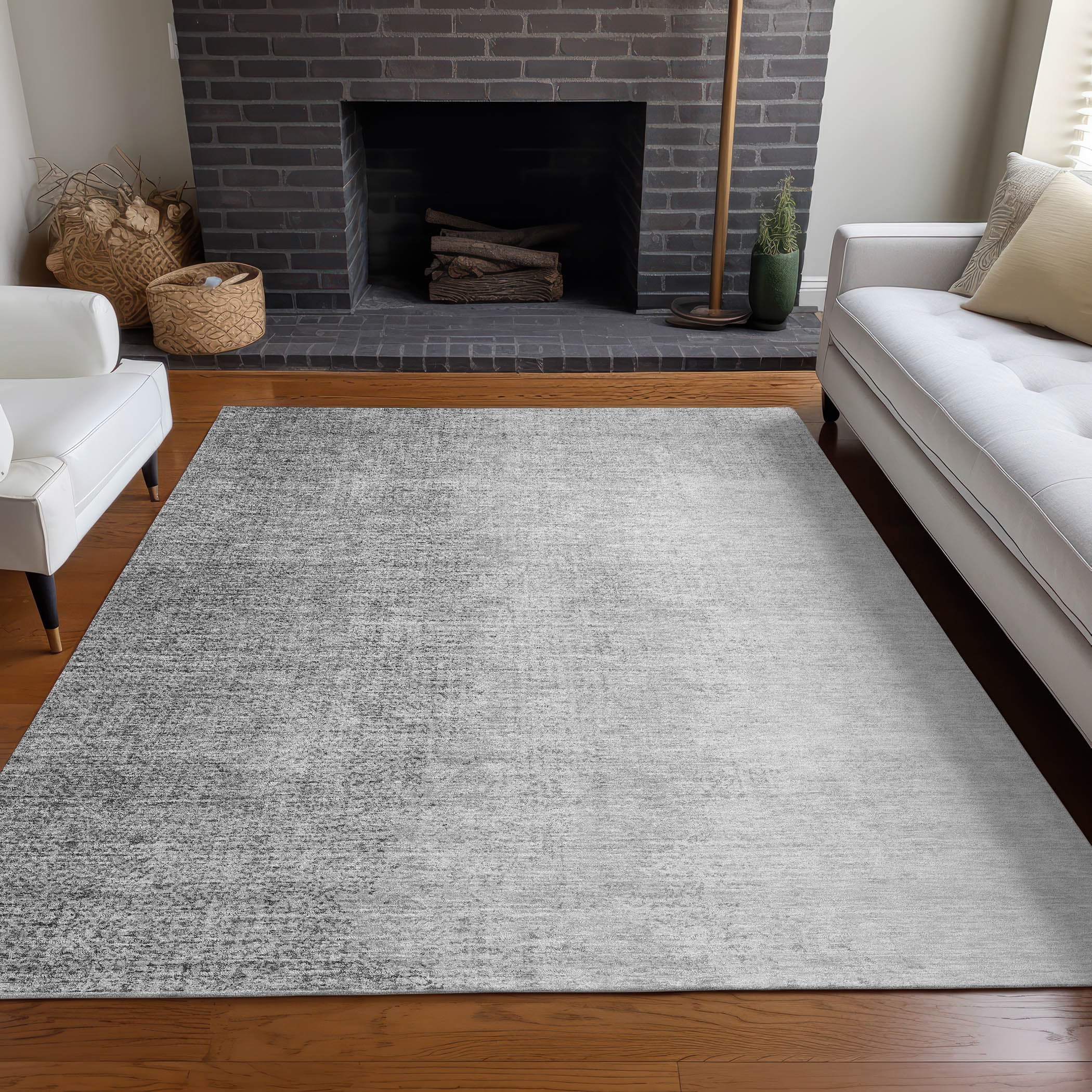 Mostar Machine Washable Transitional Gray Rug 2'6" x 3'10" #shape_Rectangle