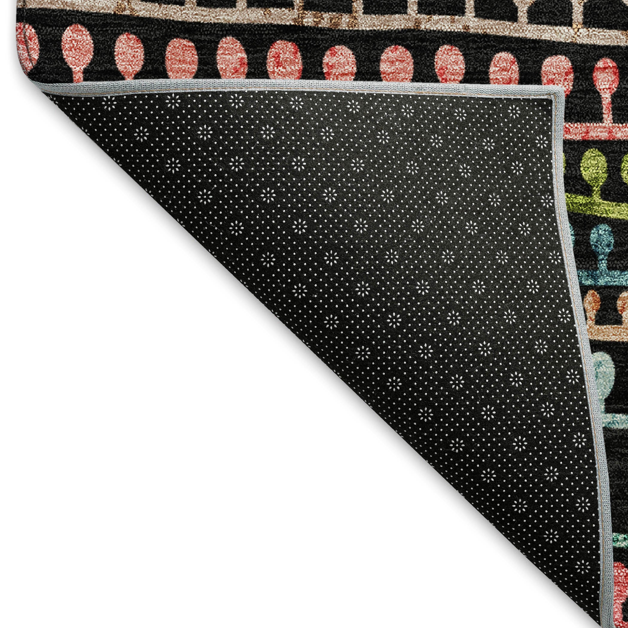 Nairobi Machine Washable Transitional Black Rug 1'8" x 2'6" #shape_Rectangle