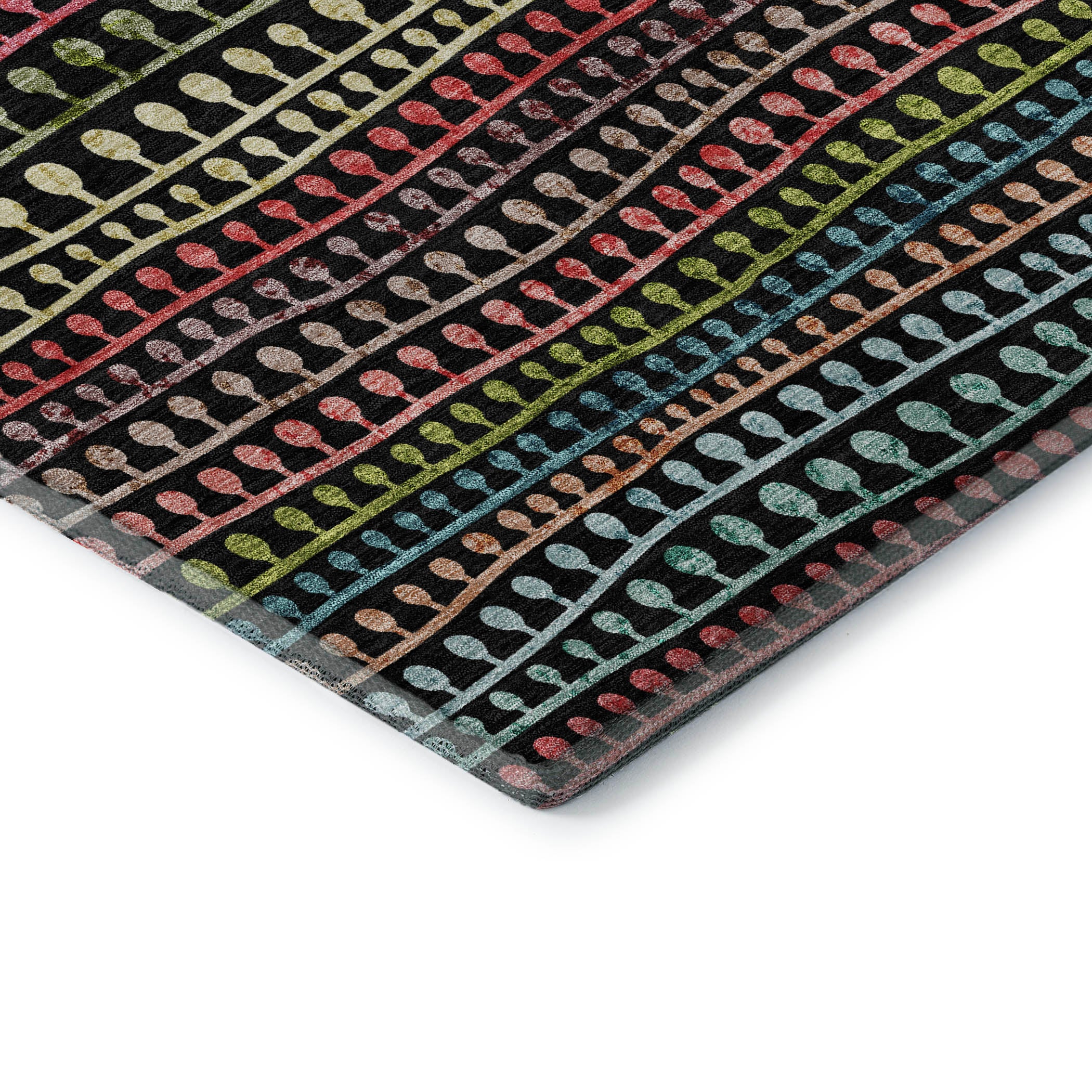 Nairobi Machine Washable Transitional Black Rug 1'8" x 2'6" #shape_Rectangle