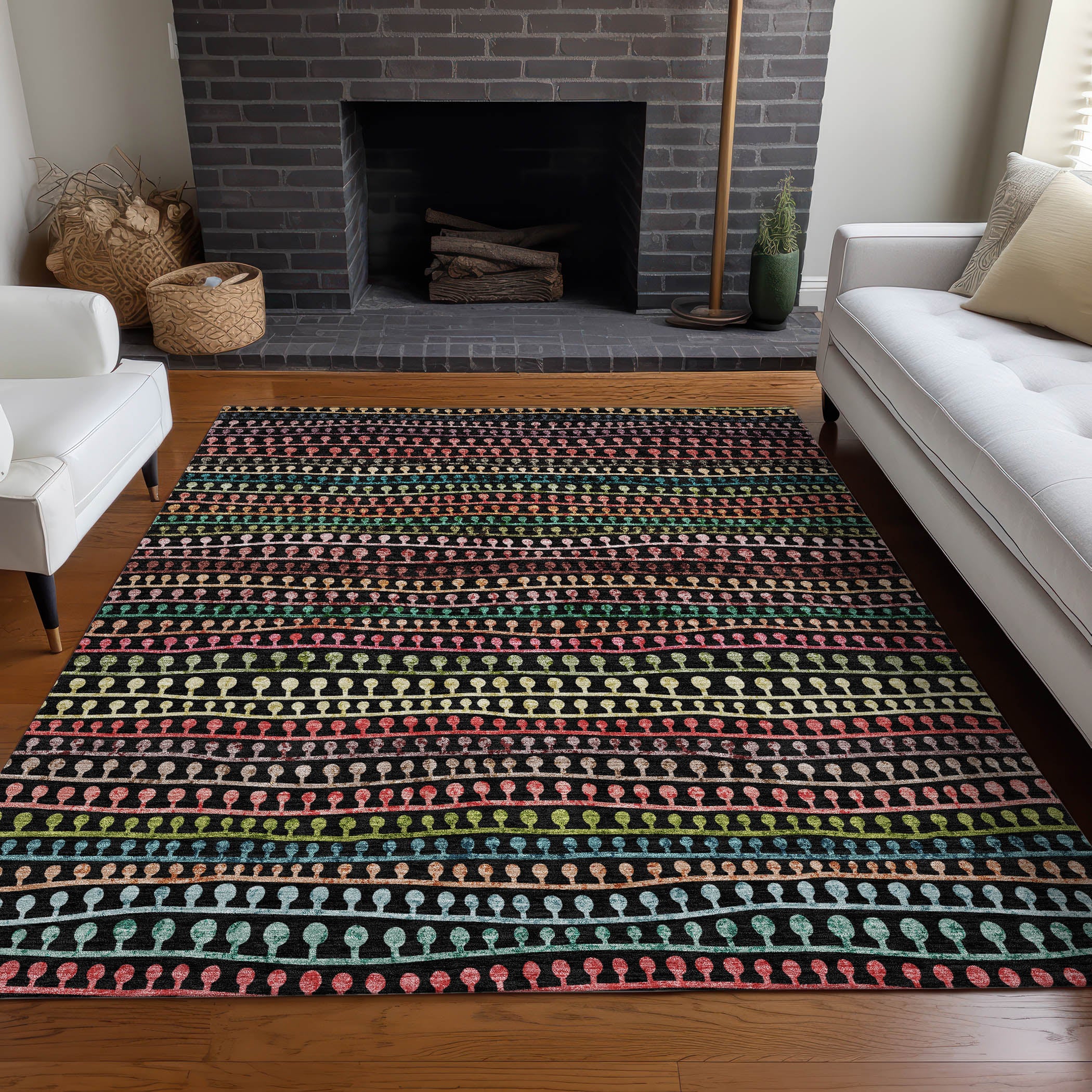 Nairobi Machine Washable Transitional Black Rug 2'6" x 3'10" #shape_Rectangle