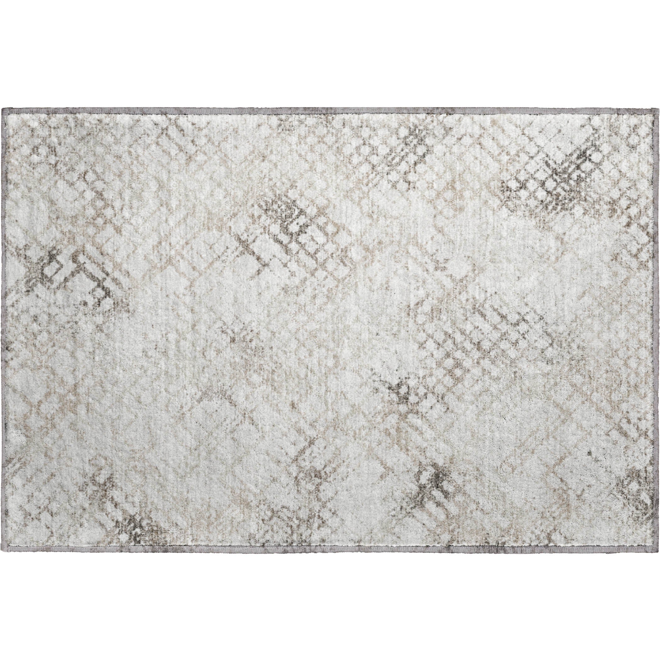 Prague Machine Washable Transitional Taupe Brown Rug 1'8" x 2'6" #shape_Rectangle