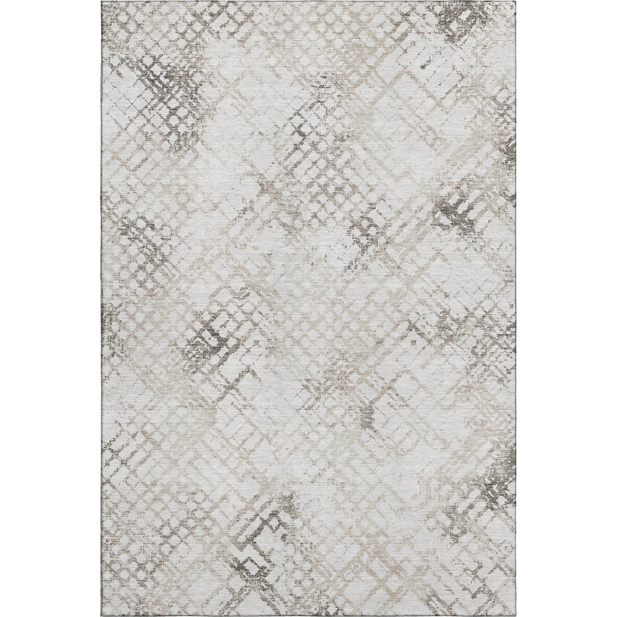 Prague Machine Washable Transitional Taupe Brown Rug 2'6" x 3'10" #shape_Rectangle