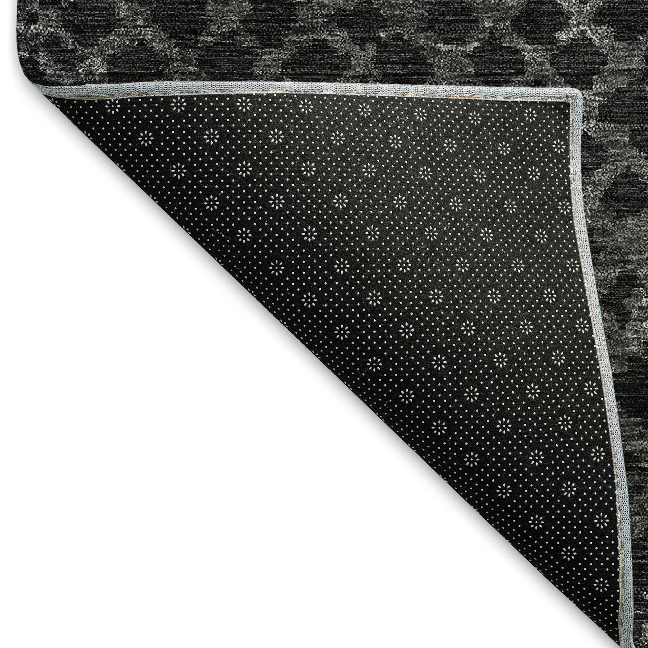 Tallinn Machine Washable Transitional Charcoal Gray Rug 1'8" x 2'6" #shape_Rectangle