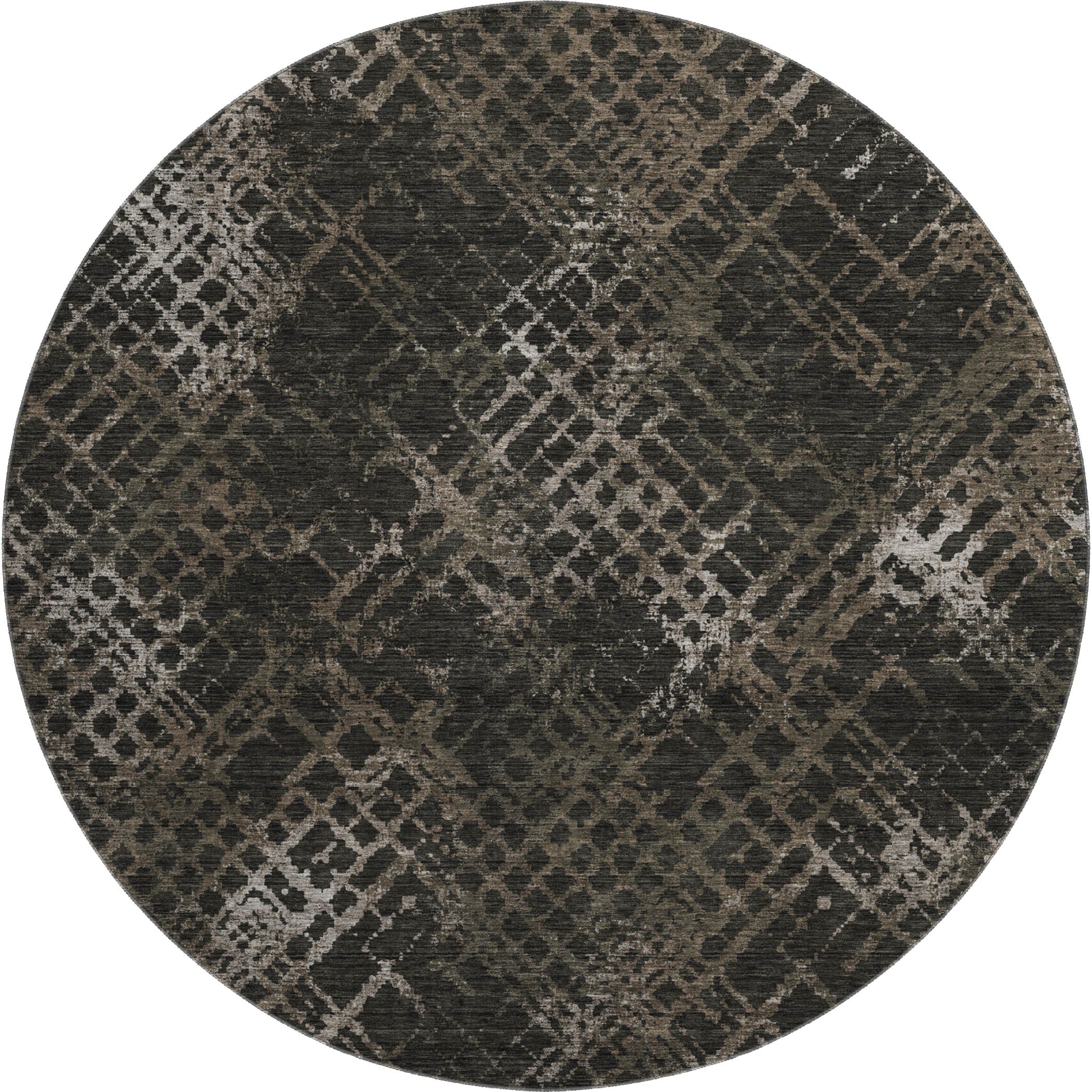 Tallinn Machine Washable Transitional Fudge Brown Rug 8' x 8' #shape_Round