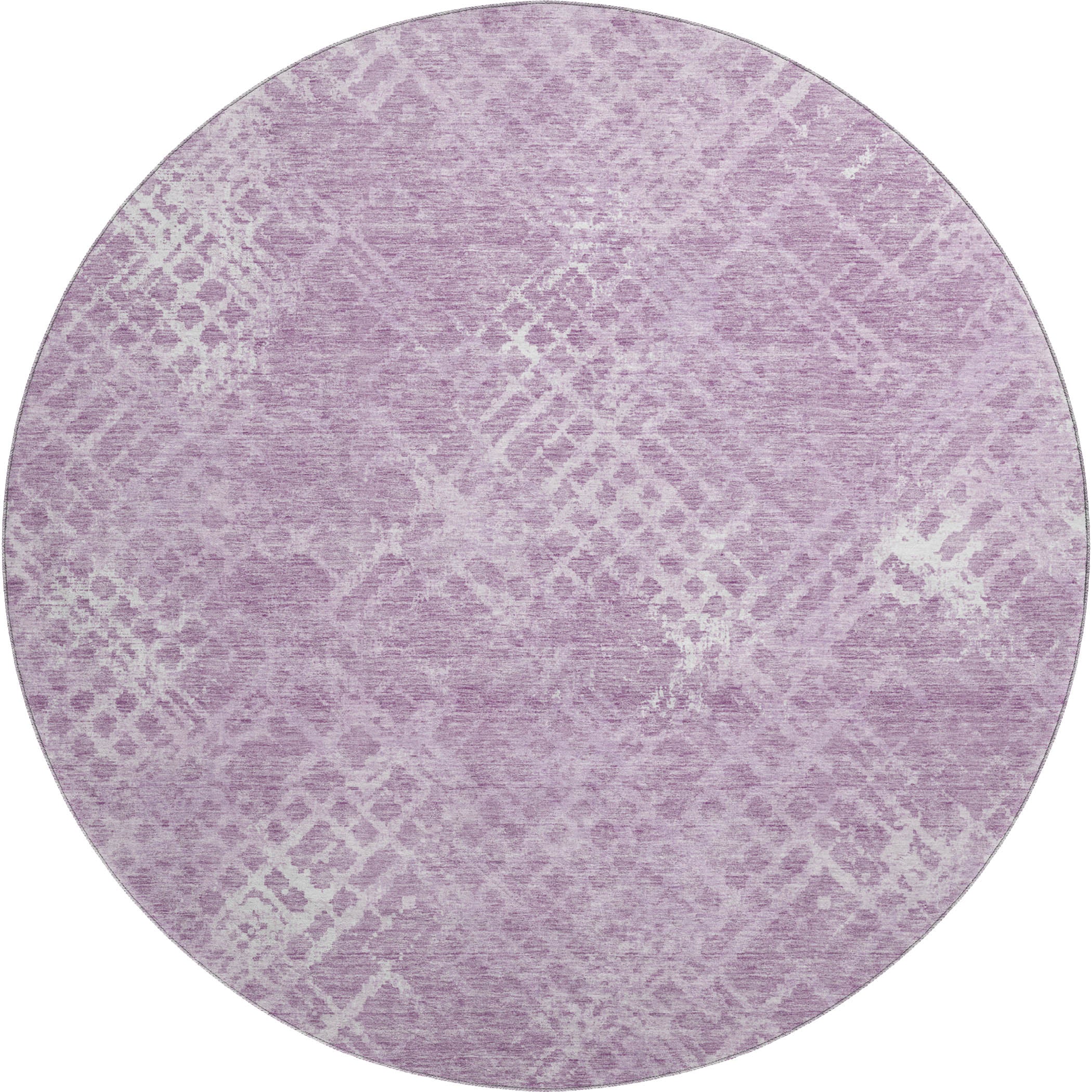 Tallinn Machine Washable Transitional Lavender Purple Rug 8' x 8' #shape_Round