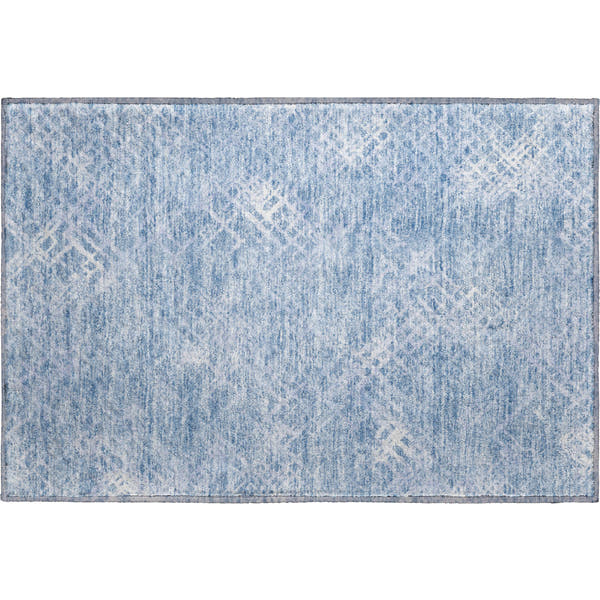 Tallinn Machine Washable Transitional Sky Blue Rug 1'8" x 2'6"