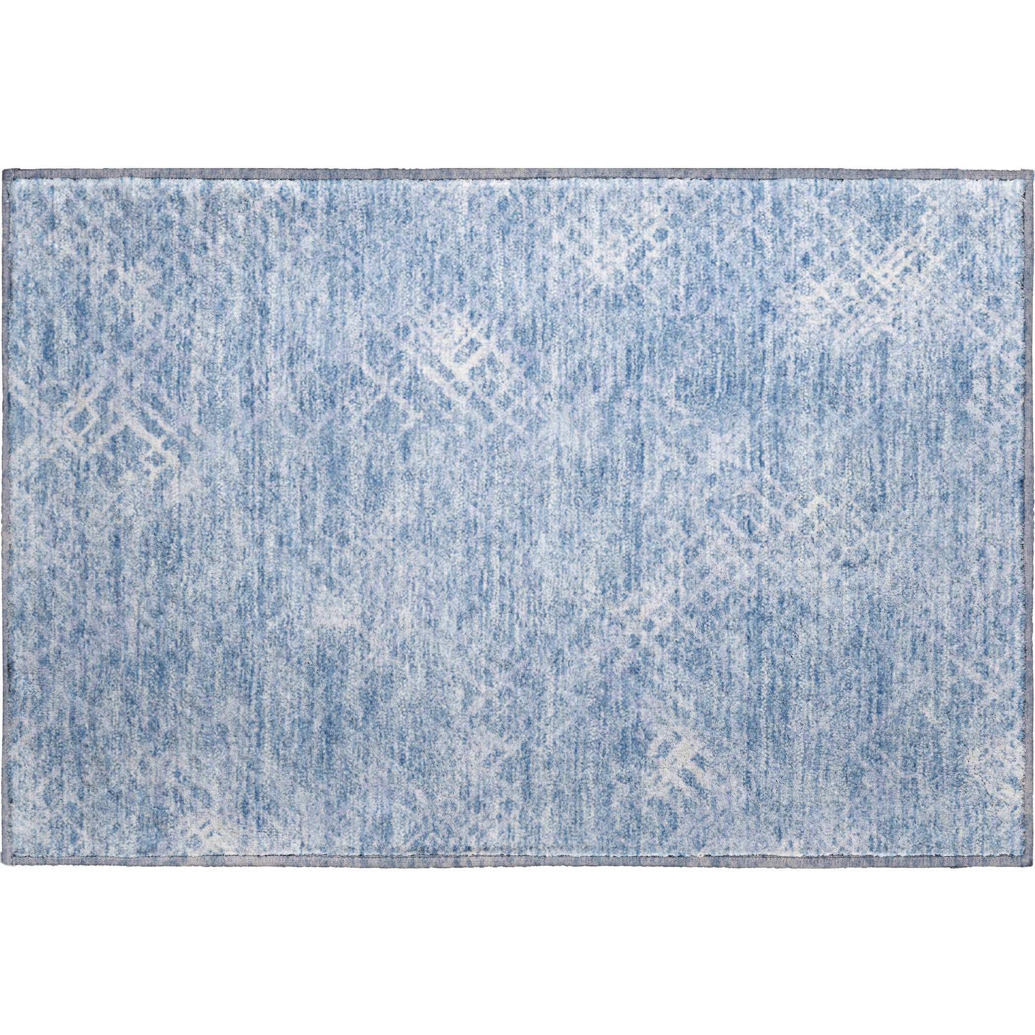 Tallinn Machine Washable Transitional Sky Blue Rug 1'8" x 2'6" #shape_Rectangle