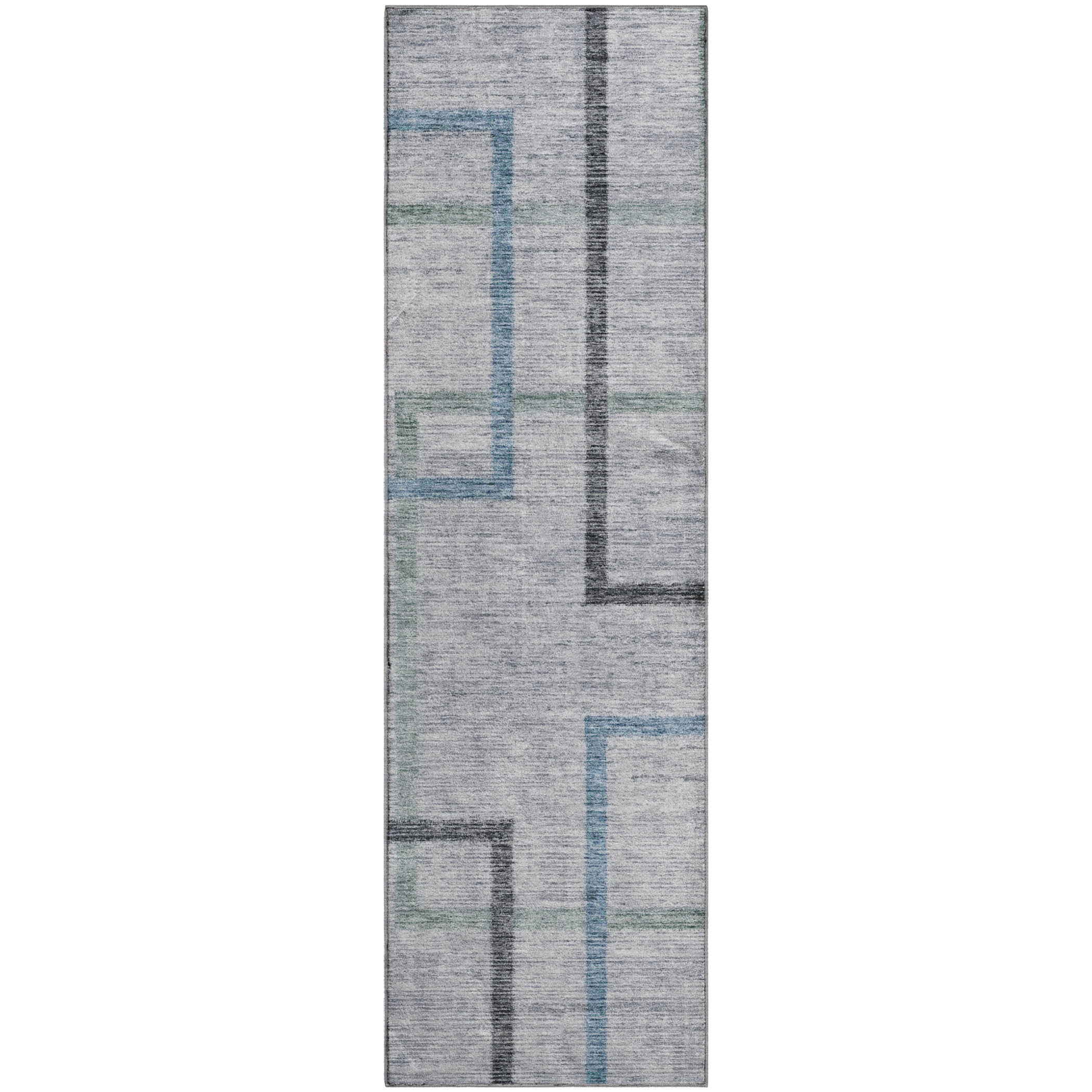 Tallinn Machine Washable Transitional Gray Rug 2'3" x 7'6" #shape_Runner