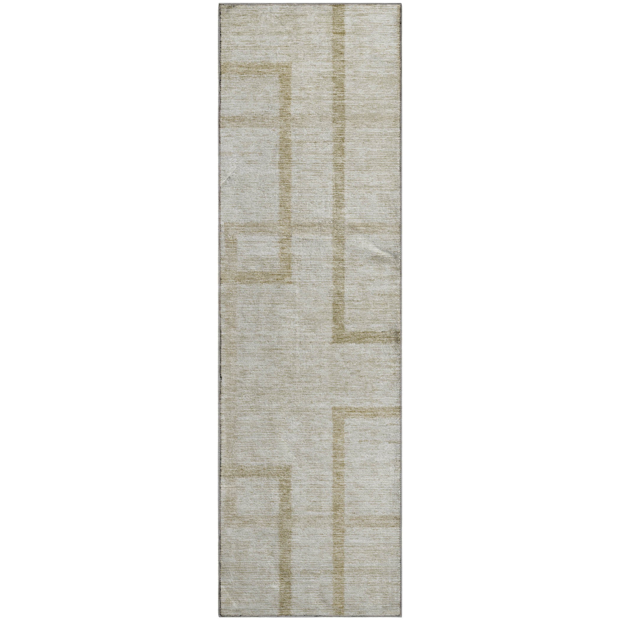 Montevideo Machine Washable Transitional Beige Brown Rug 2'3" x 7'6" #shape_Runner