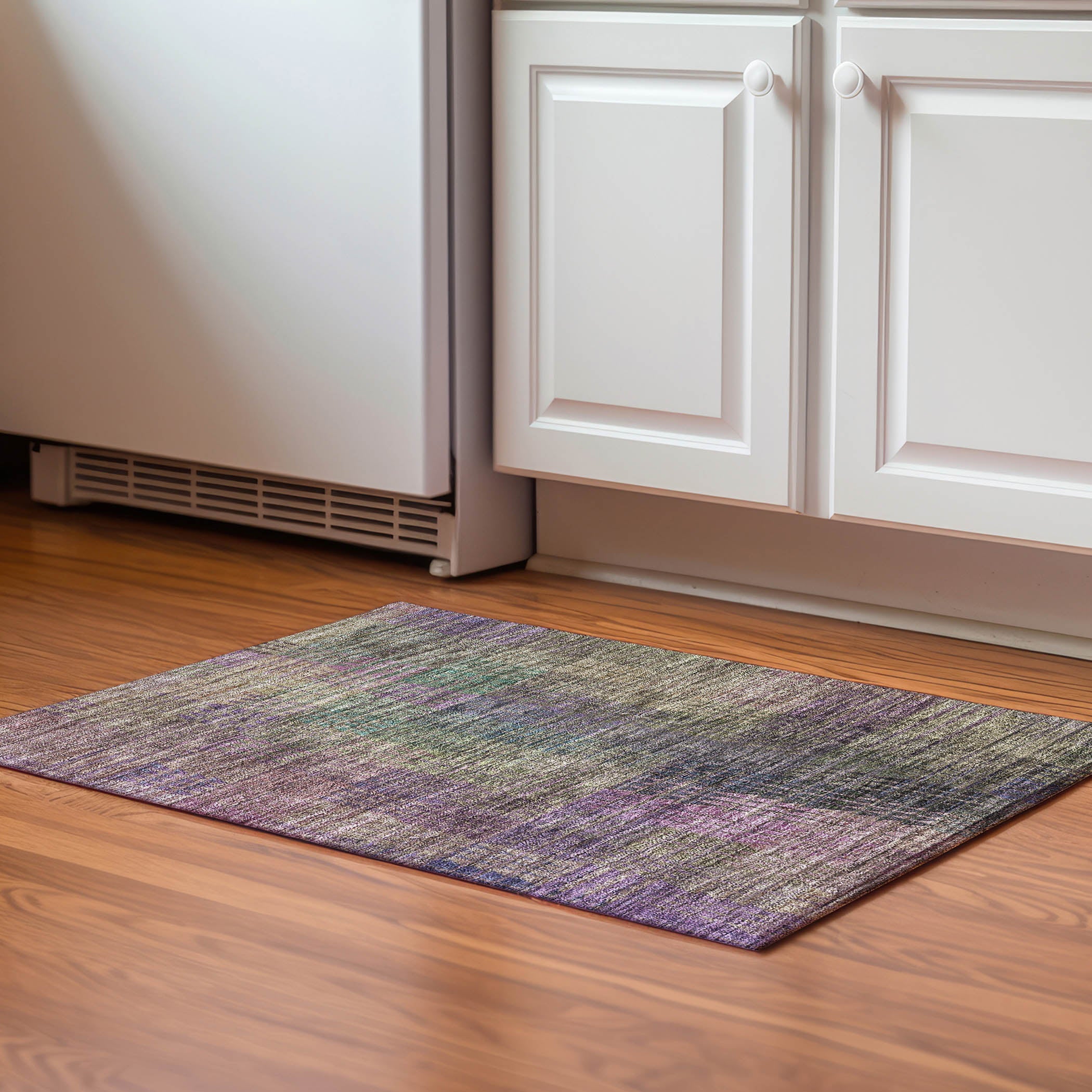 Rome Machine Washable Transitional Plum Purple Rug 1'8" x 2'6" #shape_Rectangle
