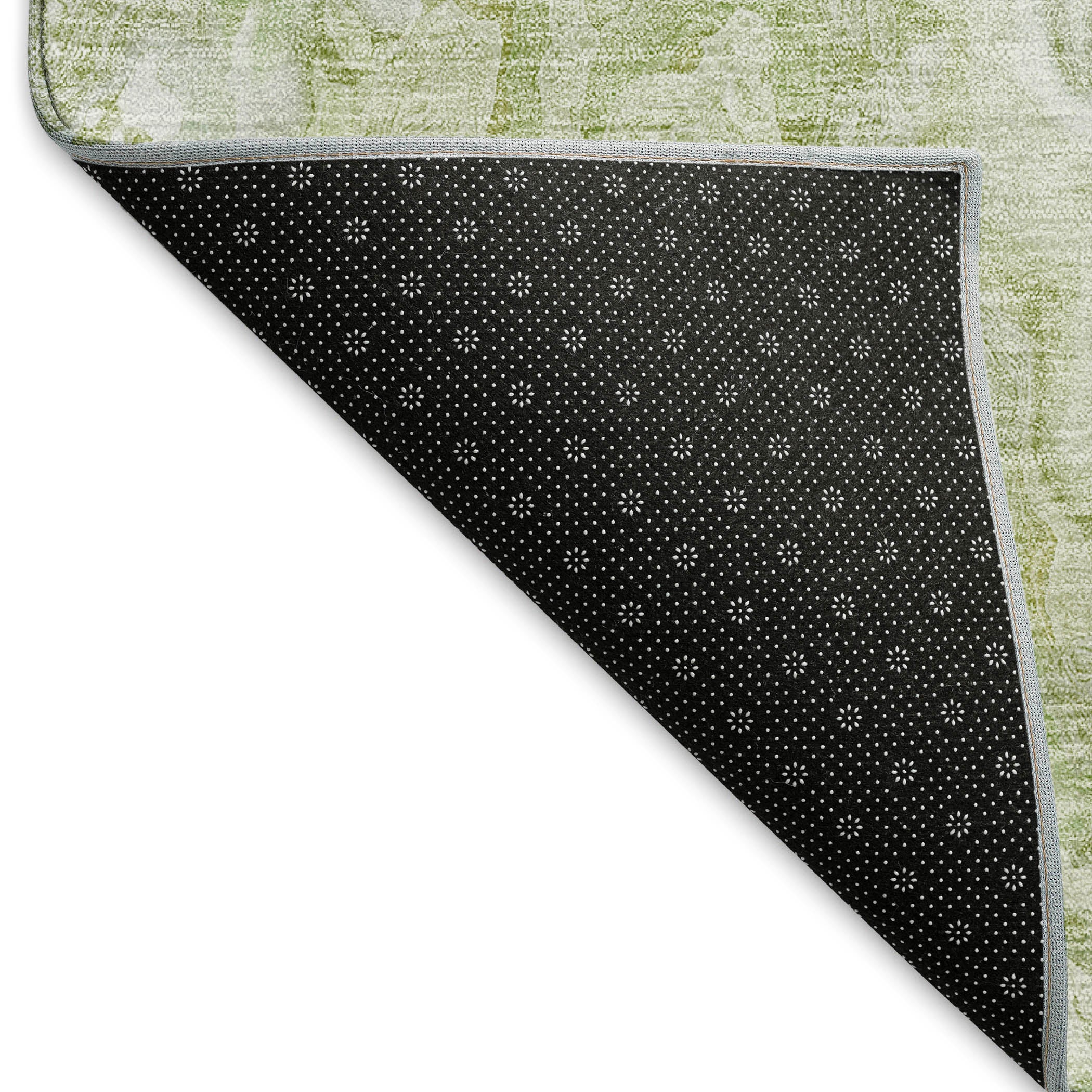 Seoul Machine Washable Transitional Green Rug 1'8" x 2'6" #shape_Rectangle