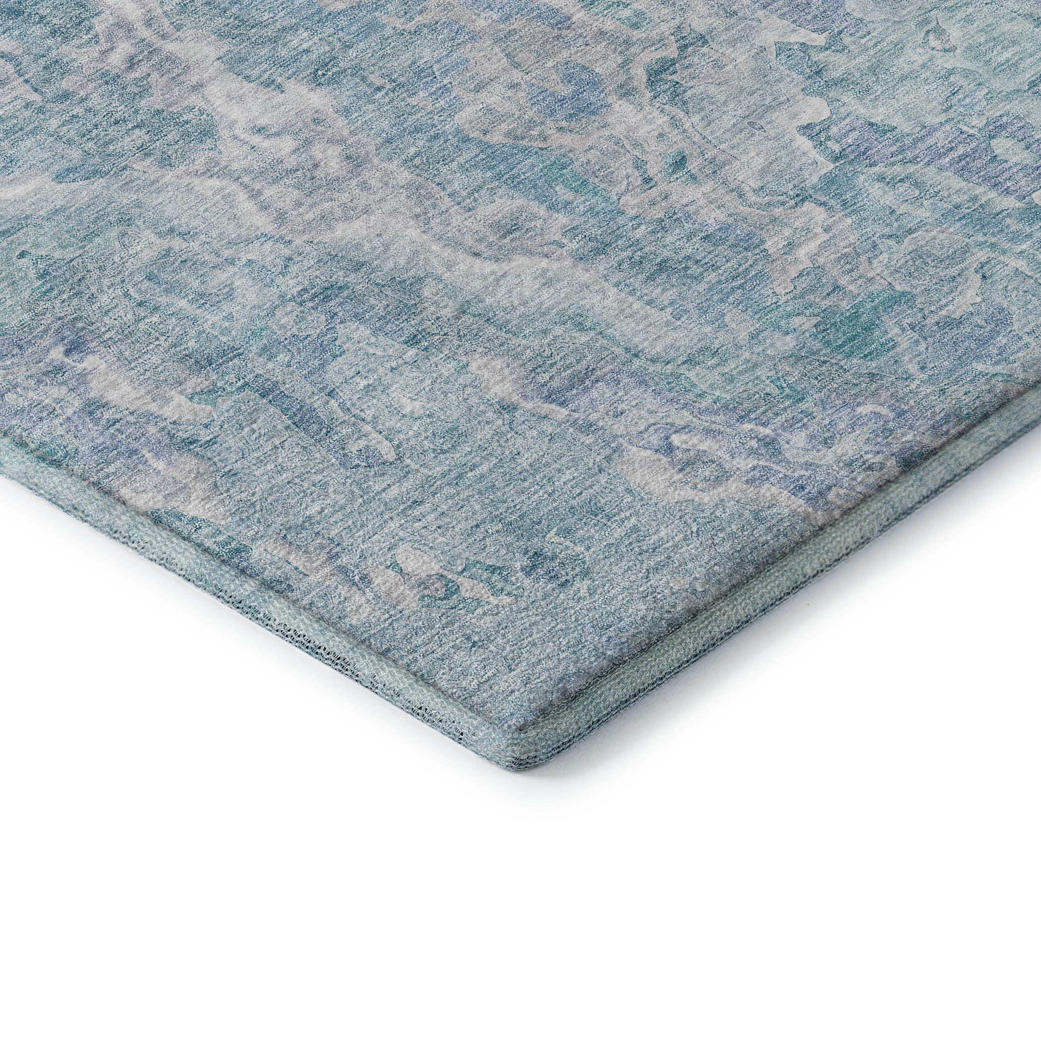 Seoul Machine Washable Transitional Sky Blue Rug 1'8" x 2'6" #shape_Rectangle