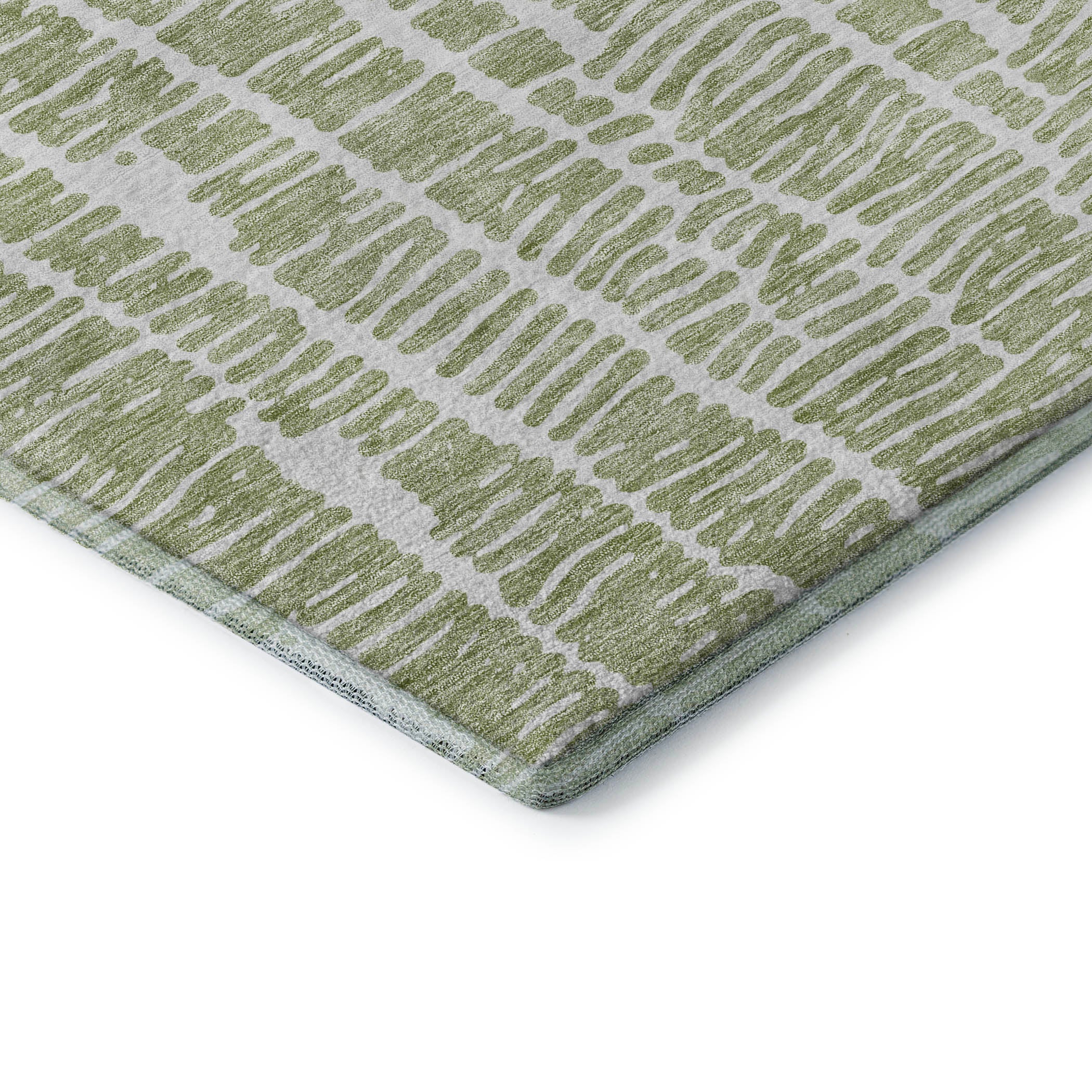 Lima Machine Washable Transitional Aloe Green Rug 1'8" x 2'6" #shape_Rectangle
