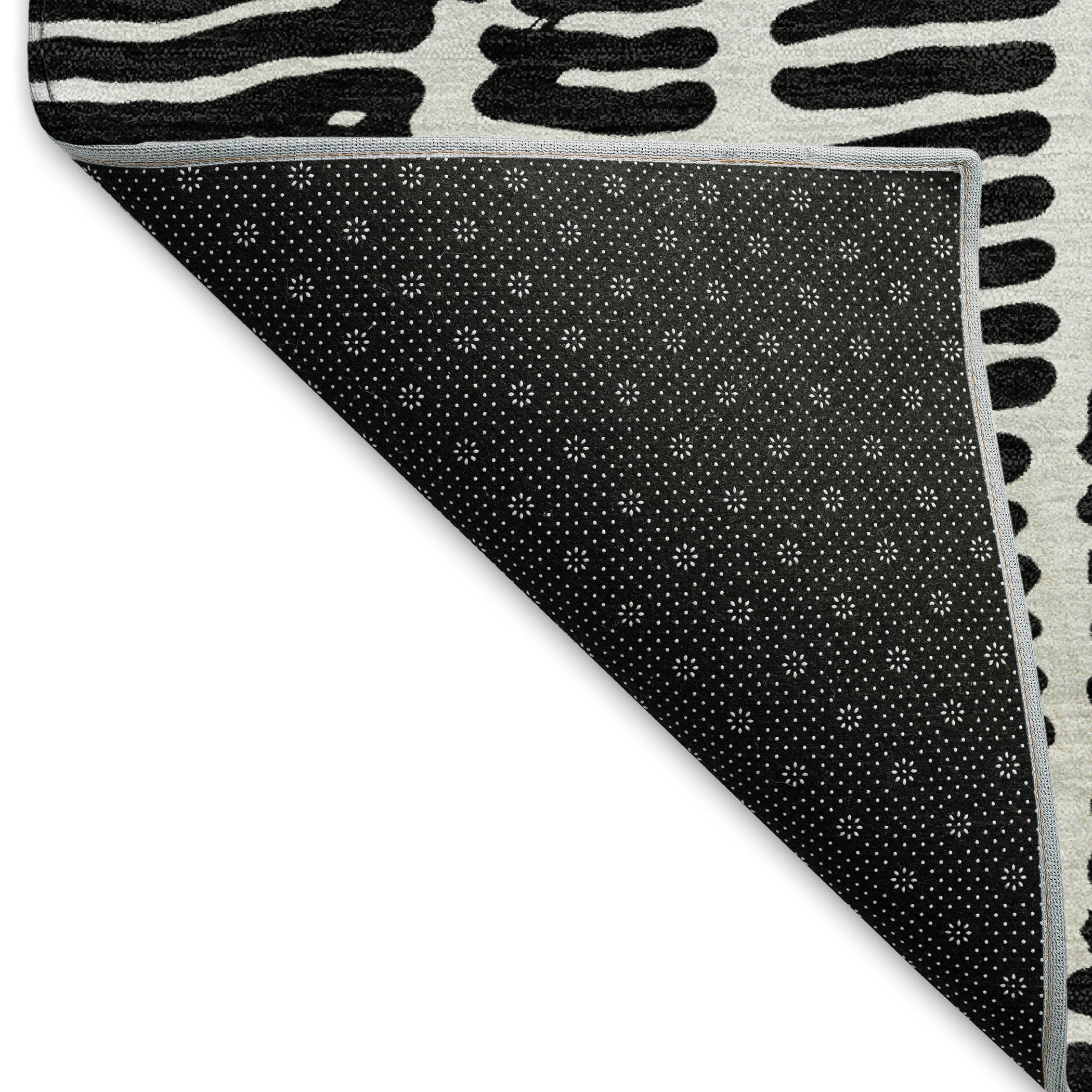 Lima Machine Washable Transitional Black Rug 1'8" x 2'6" #shape_Rectangle