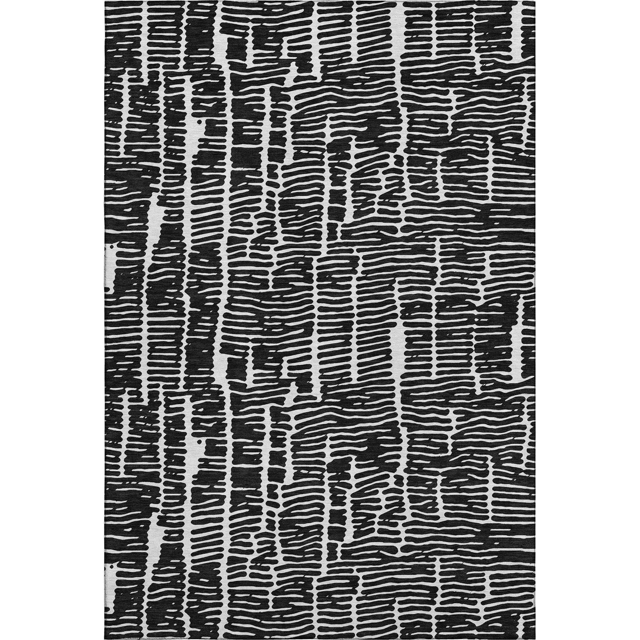Lima Machine Washable Transitional Black Rug 2'6" x 3'10" #shape_Rectangle
