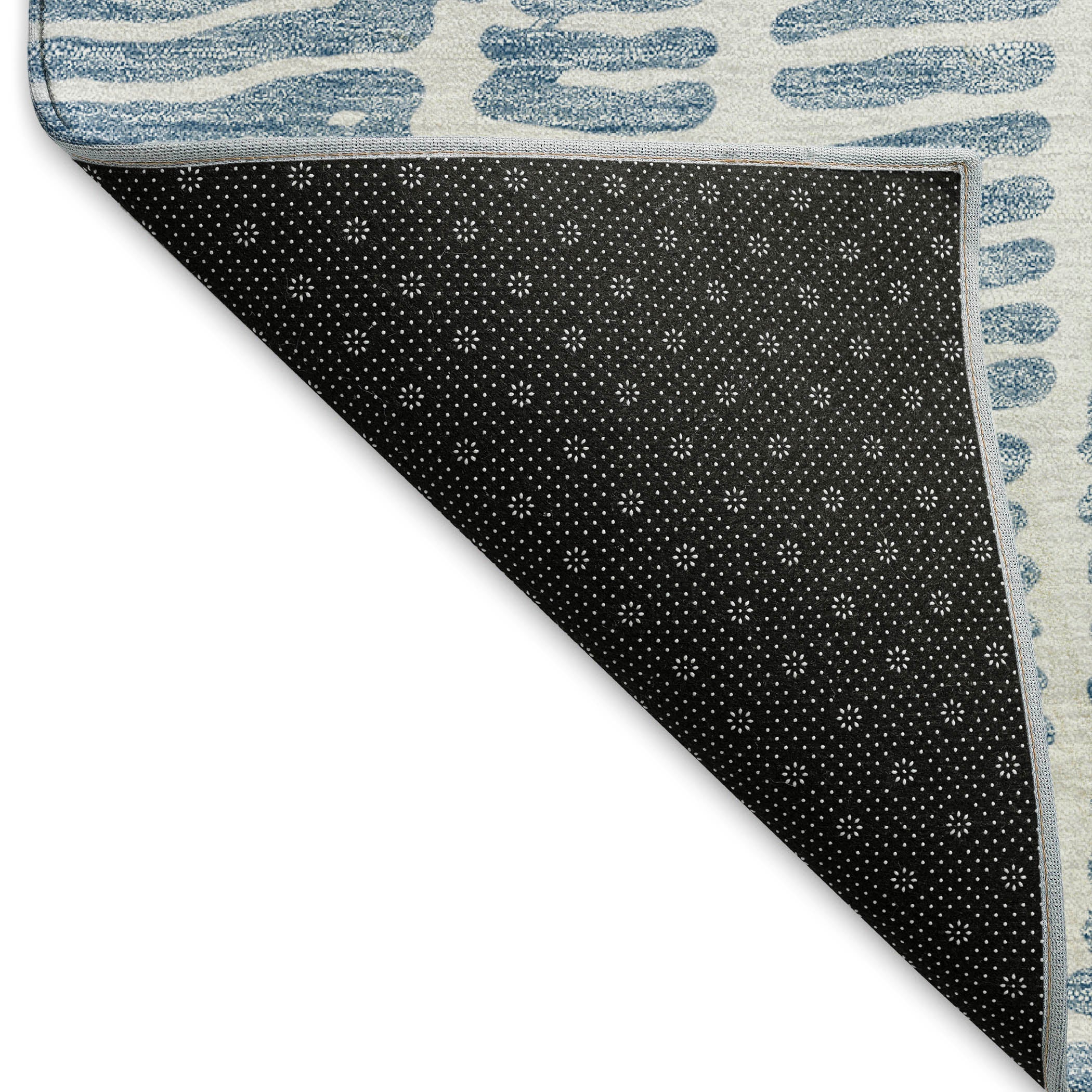 Lima Machine Washable Transitional Blue Rug 1'8" x 2'6" #shape_Rectangle
