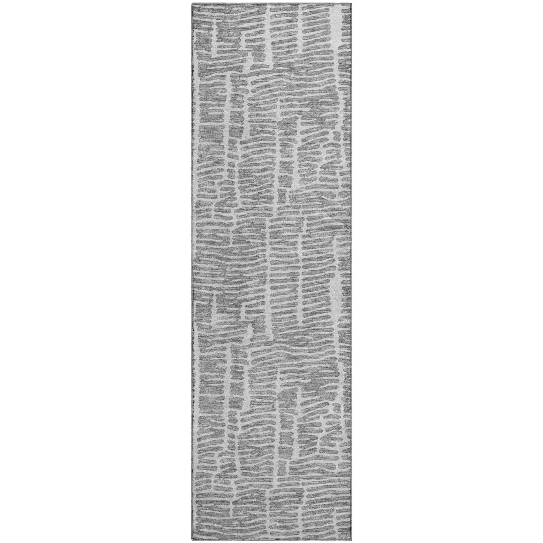 Lima Machine Washable Transitional Gray Rug 2'3" x 7'6" #shape_Runner