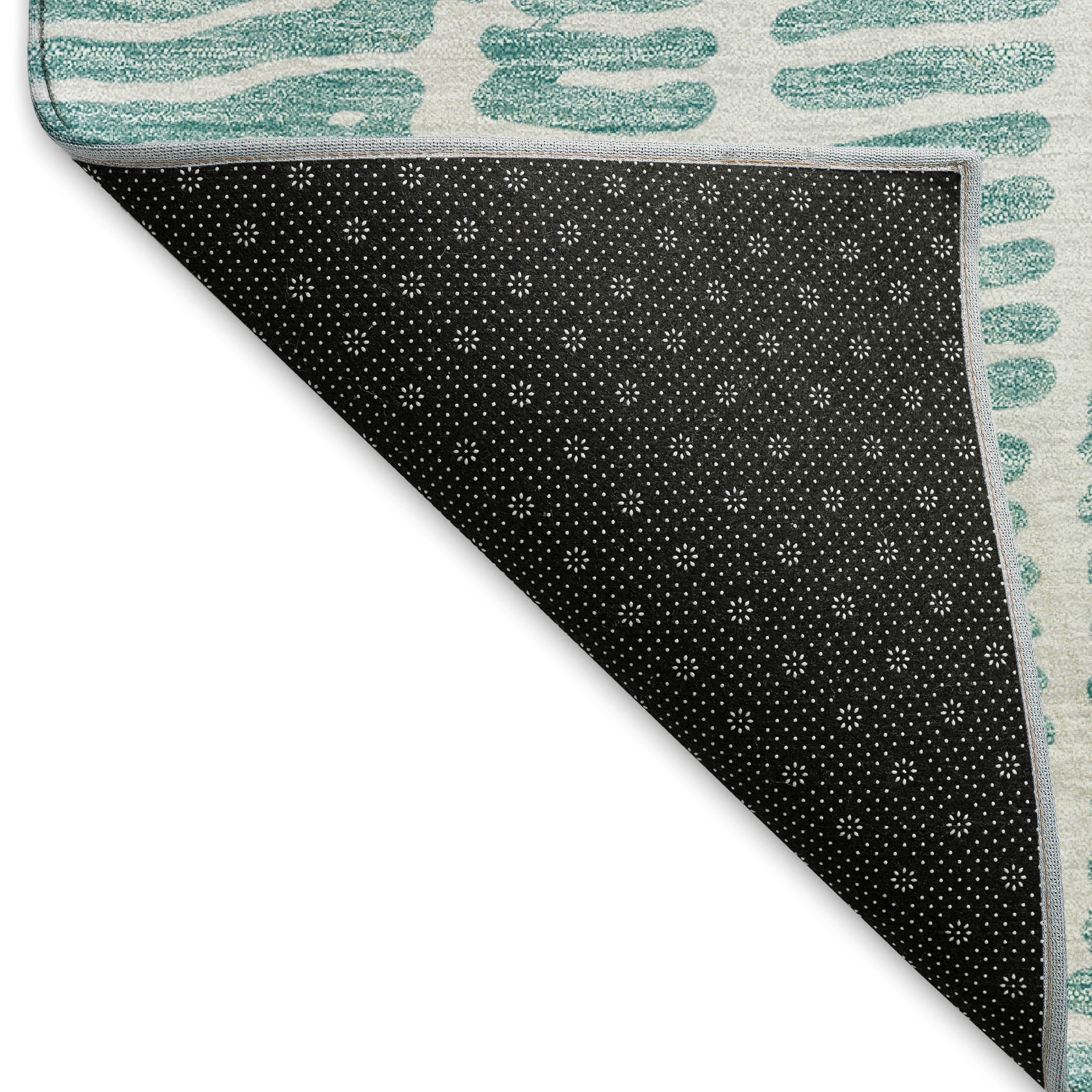 Lima Machine Washable Transitional Teal Rug 1'8" x 2'6" #shape_Rectangle