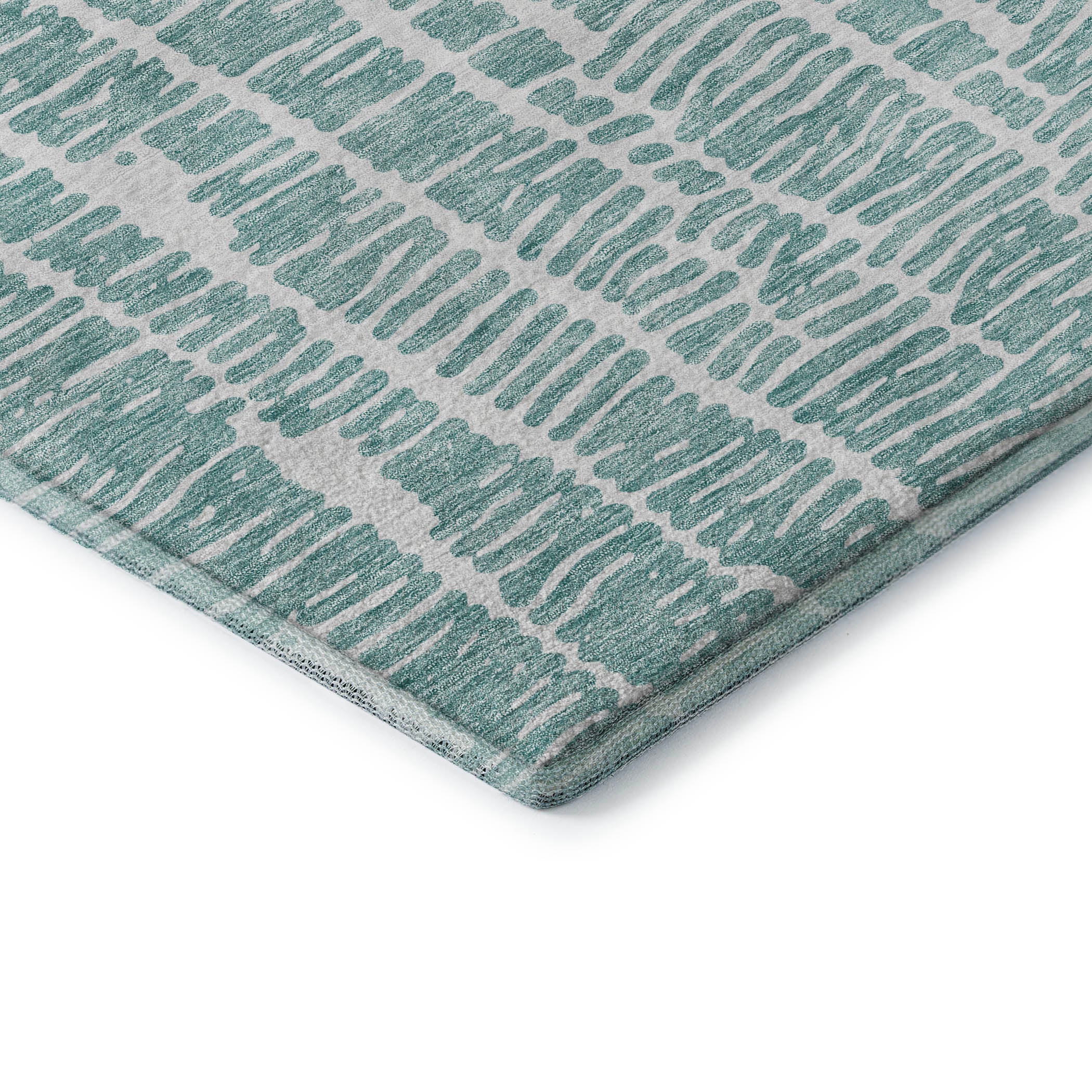 Lima Machine Washable Transitional Teal Rug 1'8" x 2'6" #shape_Rectangle