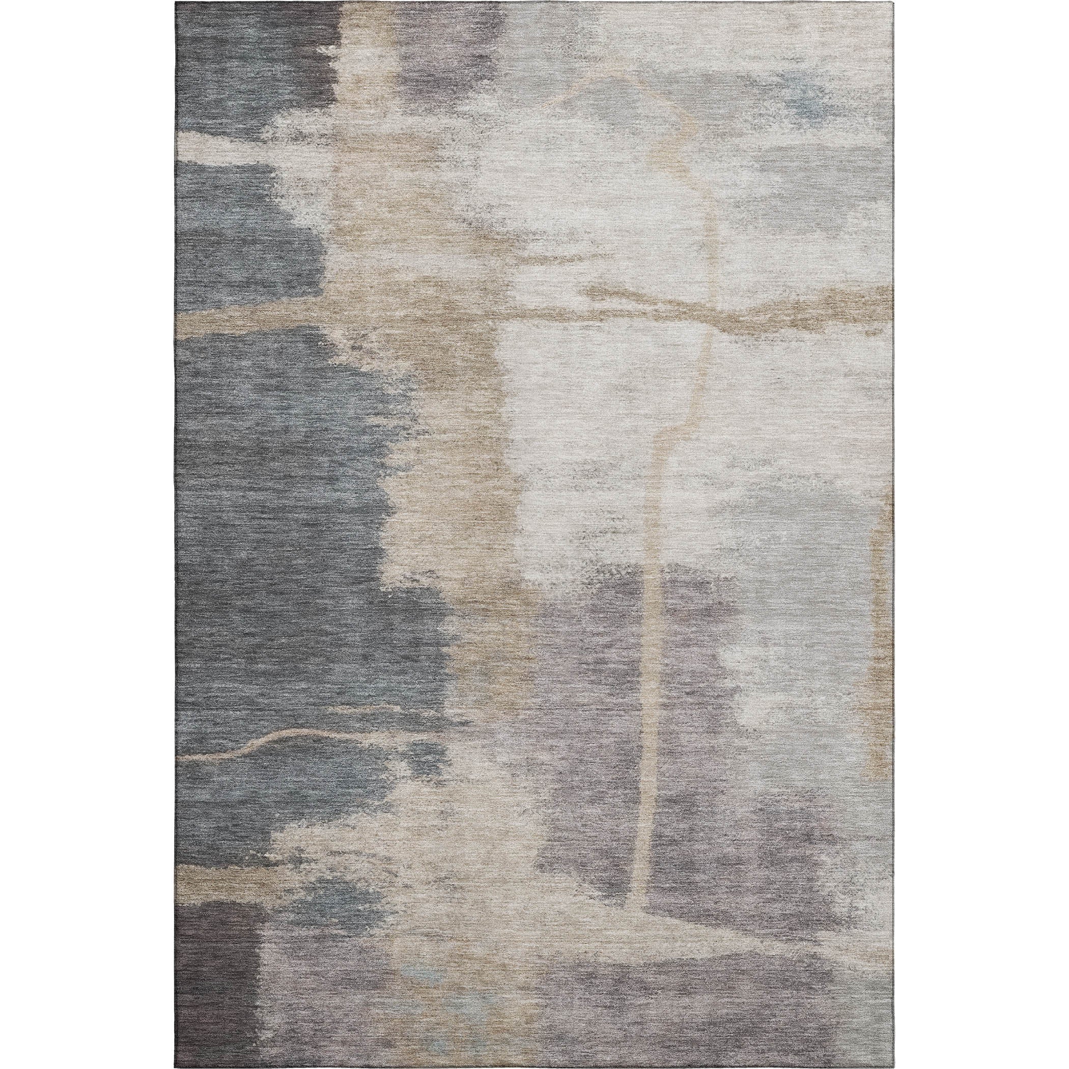 Florence Machine Washable Transitional Gray Rug 2'6" x 3'10" #shape_Rectangle