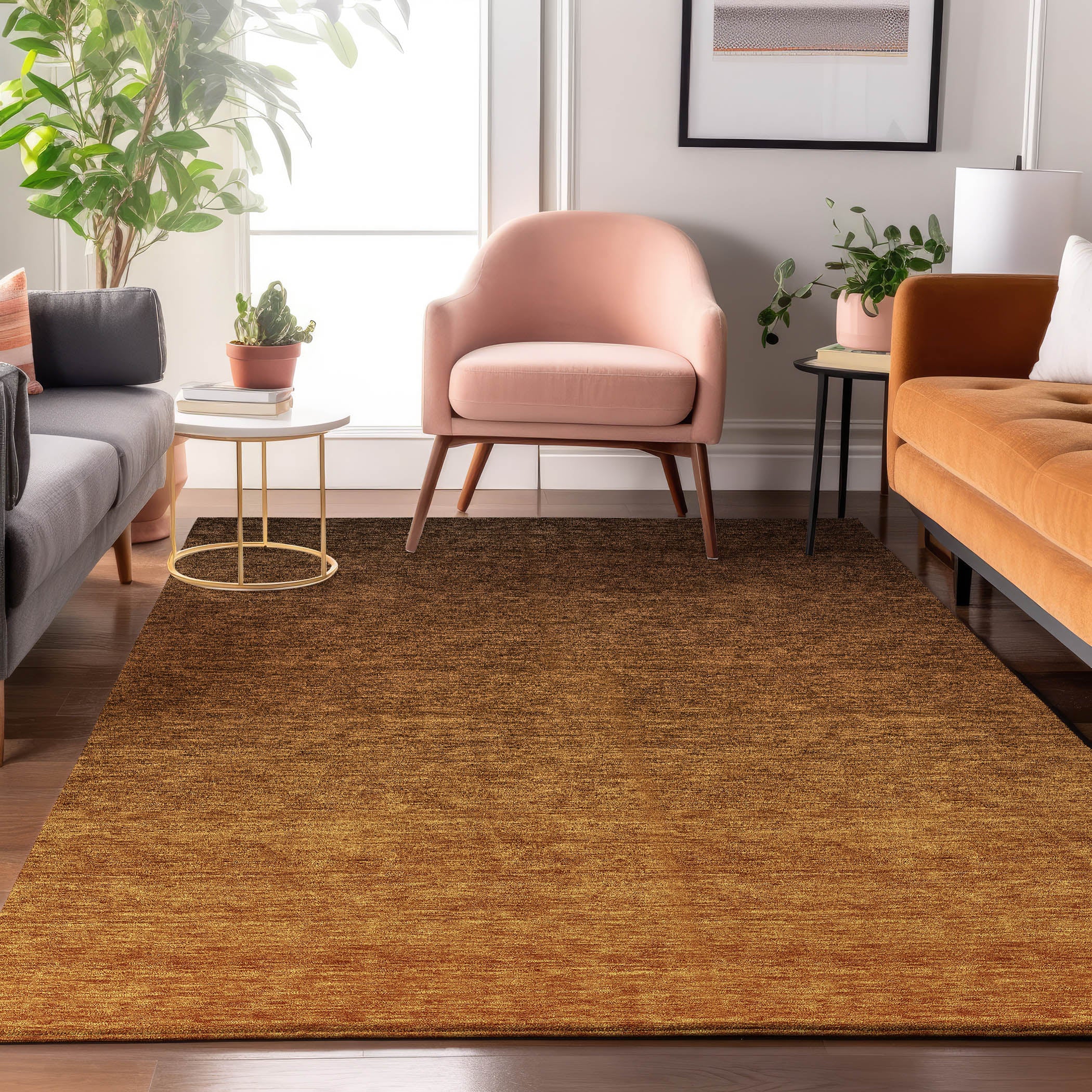 Tallinn Machine Washable Transitional Chocolate Brown Rug 2'6" x 3'10" #shape_Rectangle