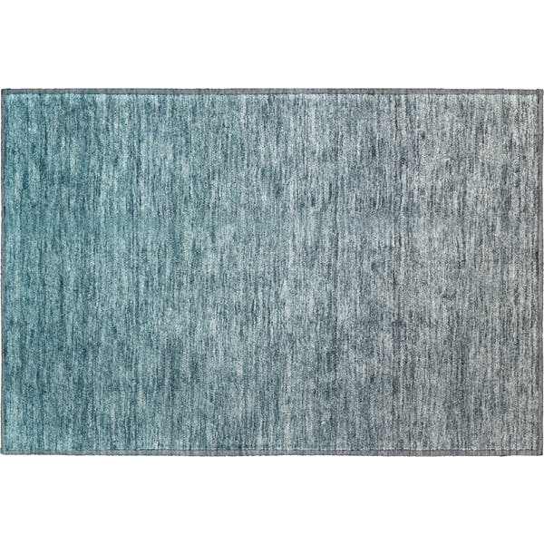 Tallinn Machine Washable Transitional Teal Rug 1'8" x 2'6"
