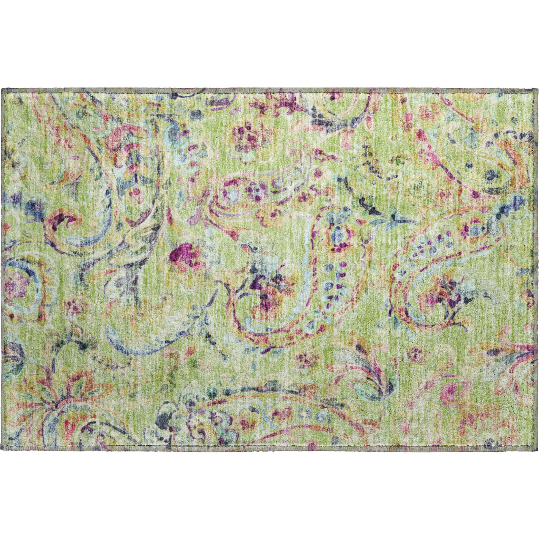 Chiang Mai Machine Washable Transitional Aloe Green Rug 1'8" x 2'6" #shape_Rectangle
