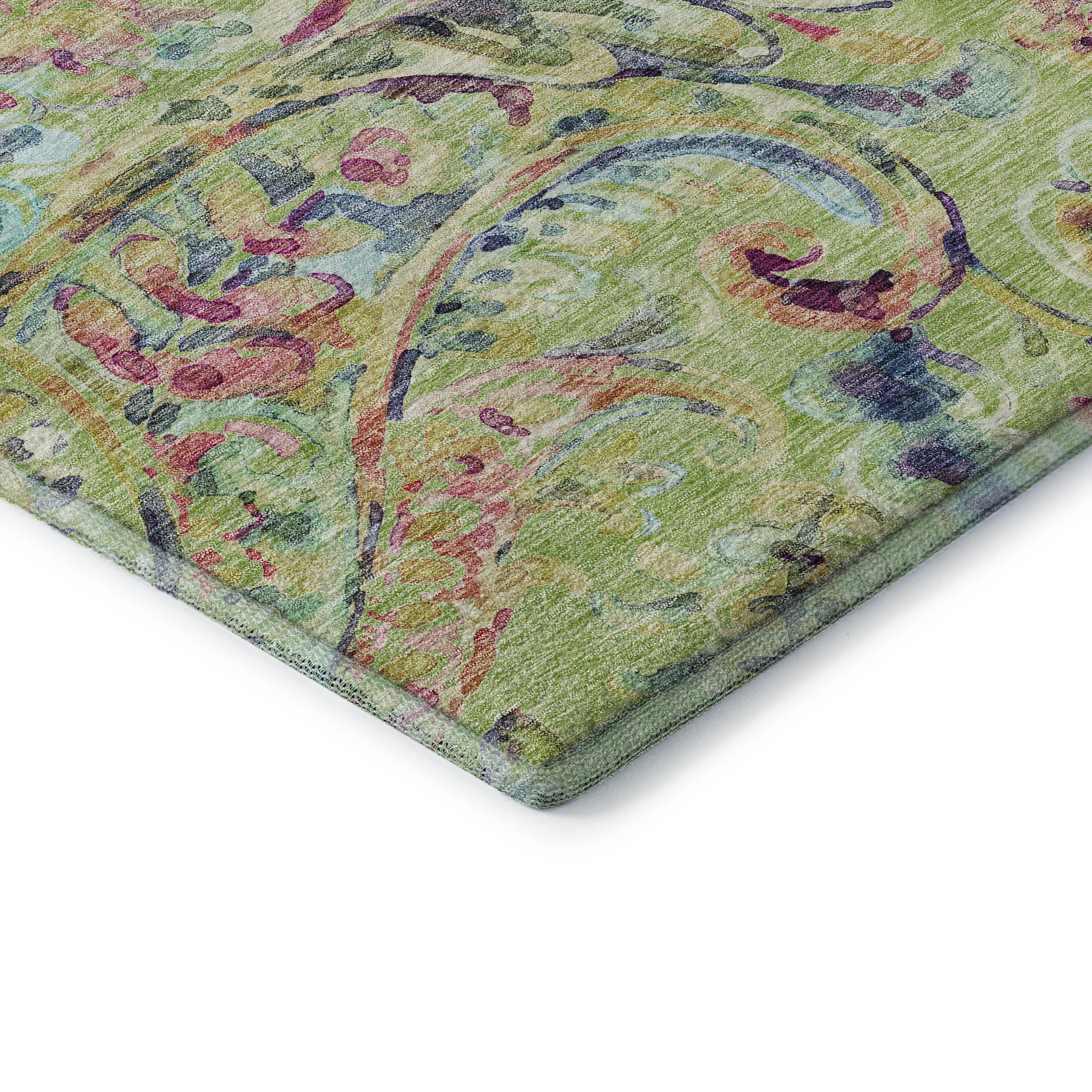 Chiang Mai Machine Washable Transitional Aloe Green Rug 1'8" x 2'6" #shape_Rectangle