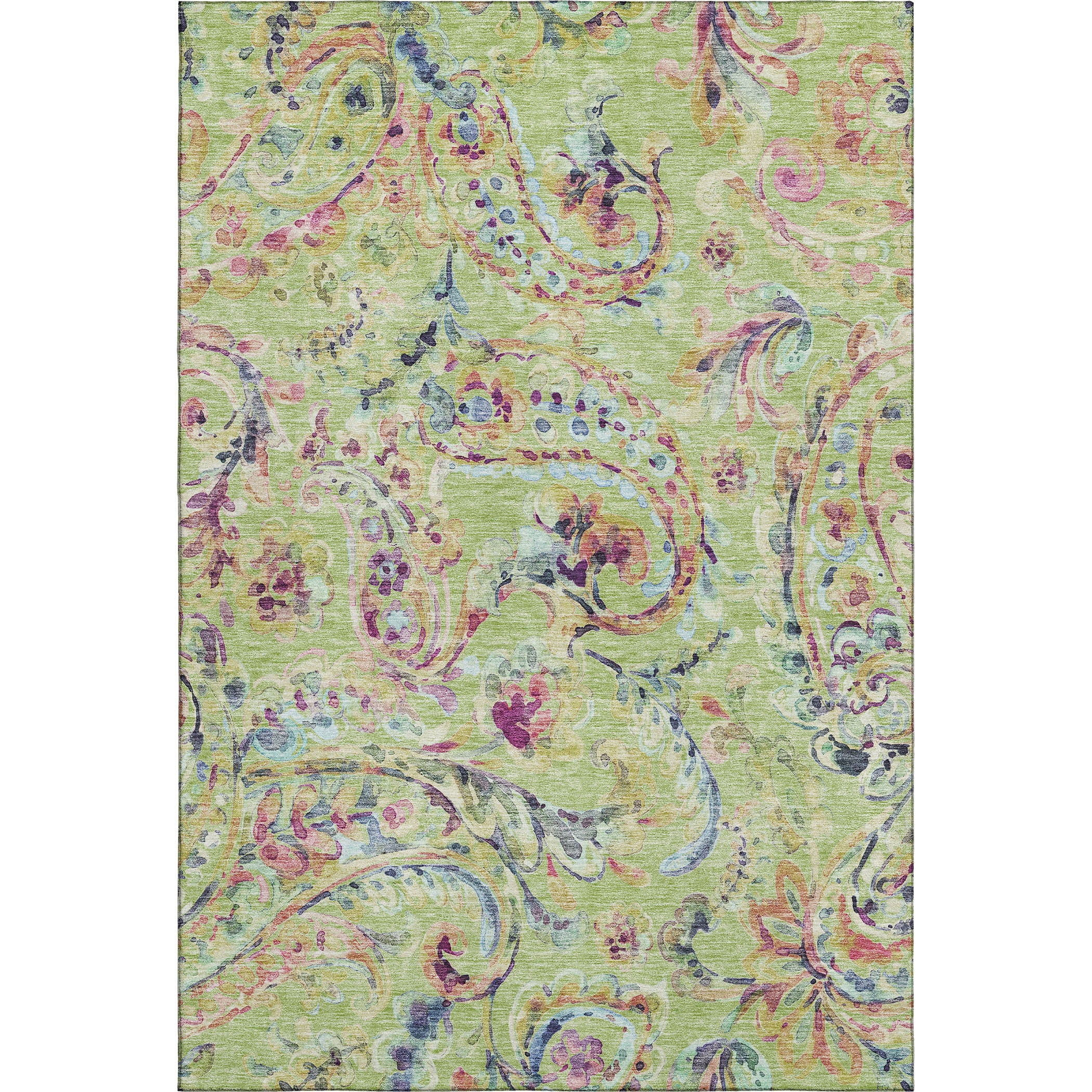 Chiang Mai Machine Washable Transitional Aloe Green Rug 2'6" x 3'10" #shape_Rectangle