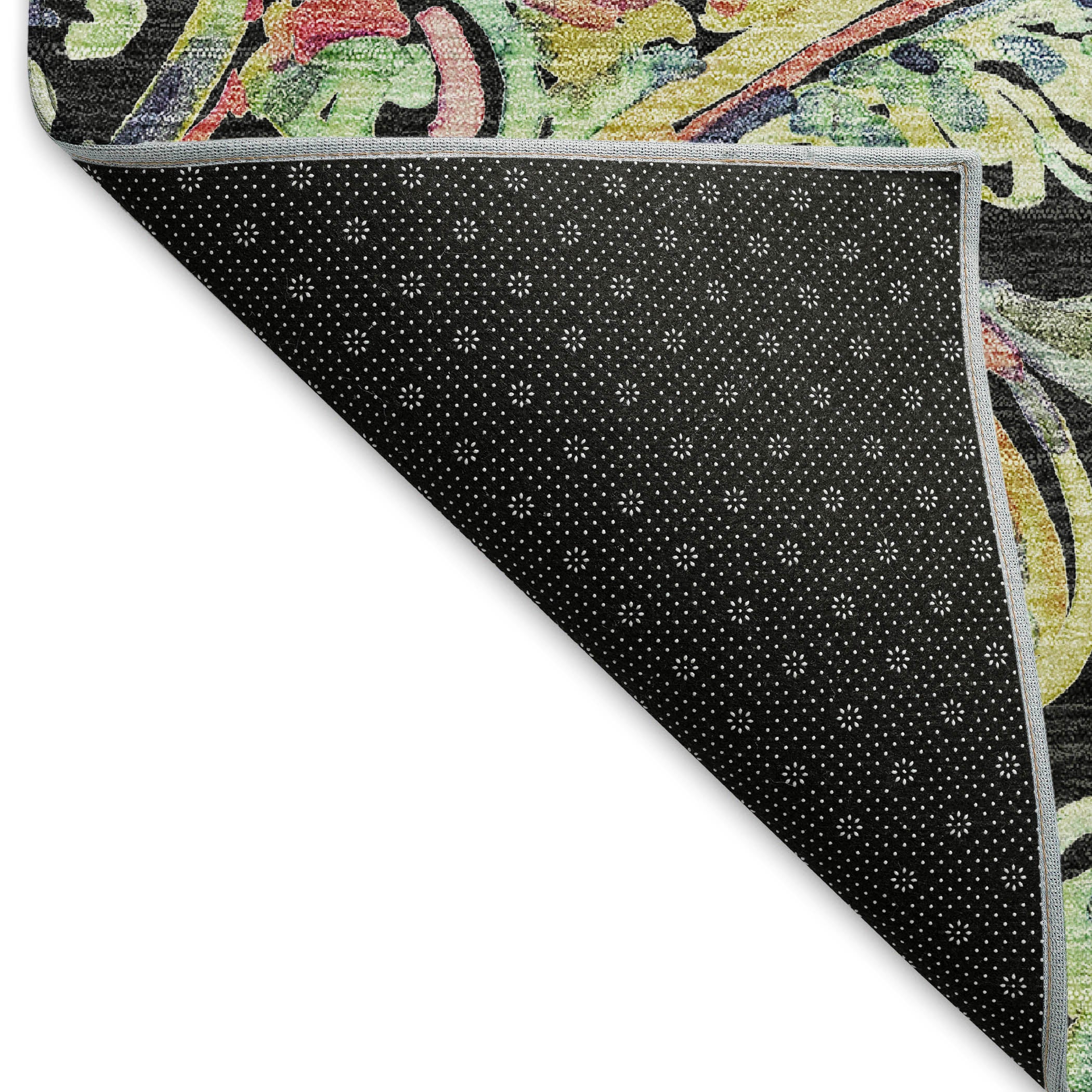 Chiang Mai Machine Washable Transitional Black Rug 1'8" x 2'6" #shape_Rectangle