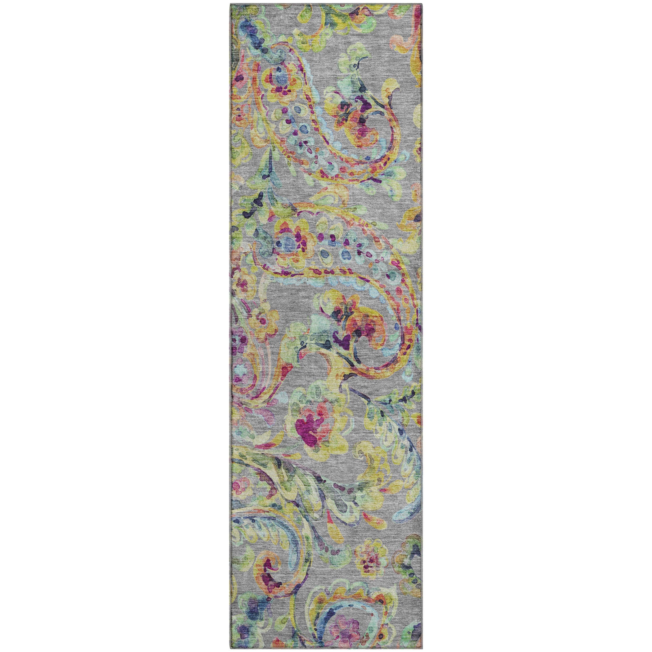 Chiang Mai Machine Washable Transitional Gray Rug 2'3" x 7'6" #shape_Runner