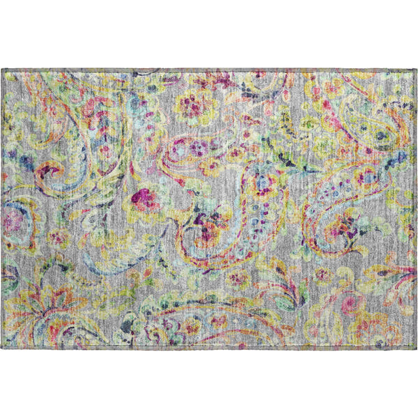 Chiang Mai Machine Washable Transitional Gray Rug 1'8" x 2'6"