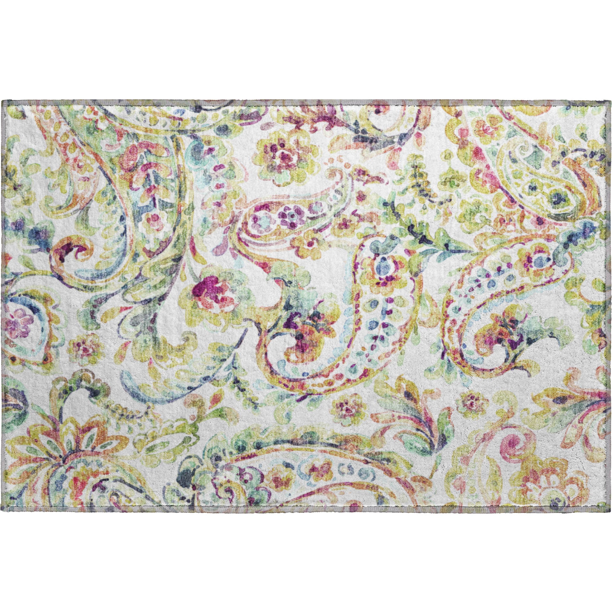 Chiang Mai Machine Washable Transitional Ivory Rug 1'8" x 2'6" #shape_Rectangle