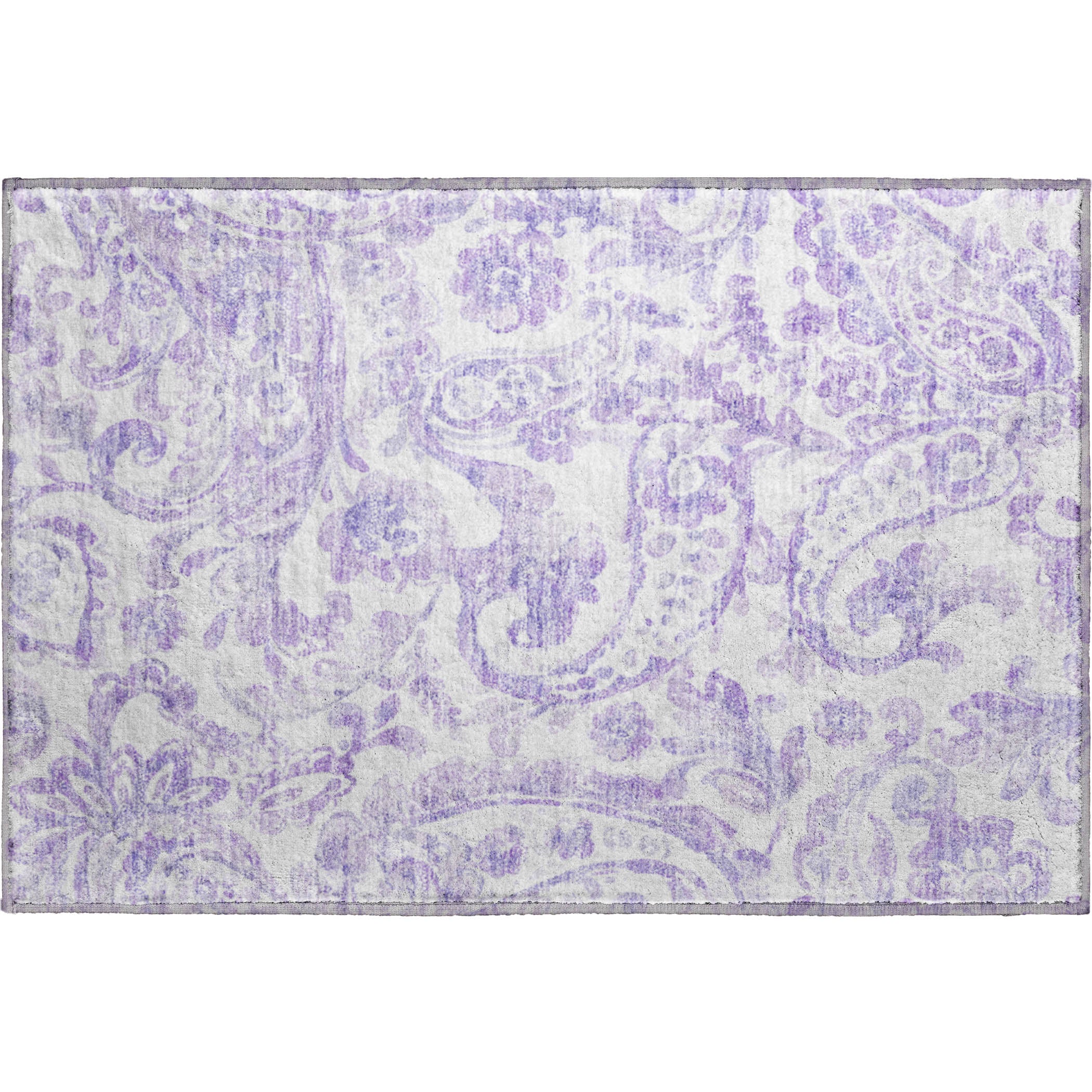 Budapest Machine Washable Transitional Lavender Purple Rug 1'8" x 2'6" #shape_Rectangle