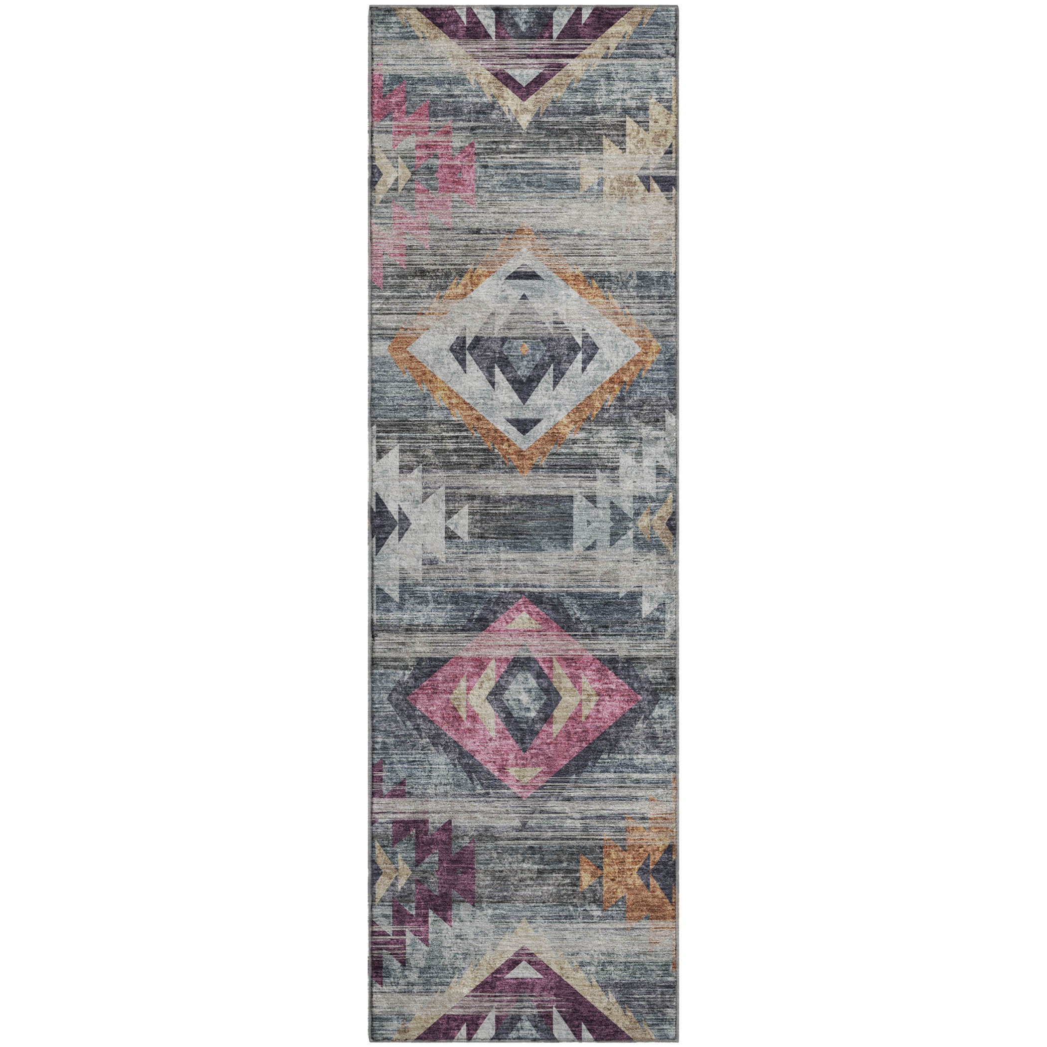 Ghent Machine Washable Transitional Gray Rug 2'3" x 7'6" #shape_Runner