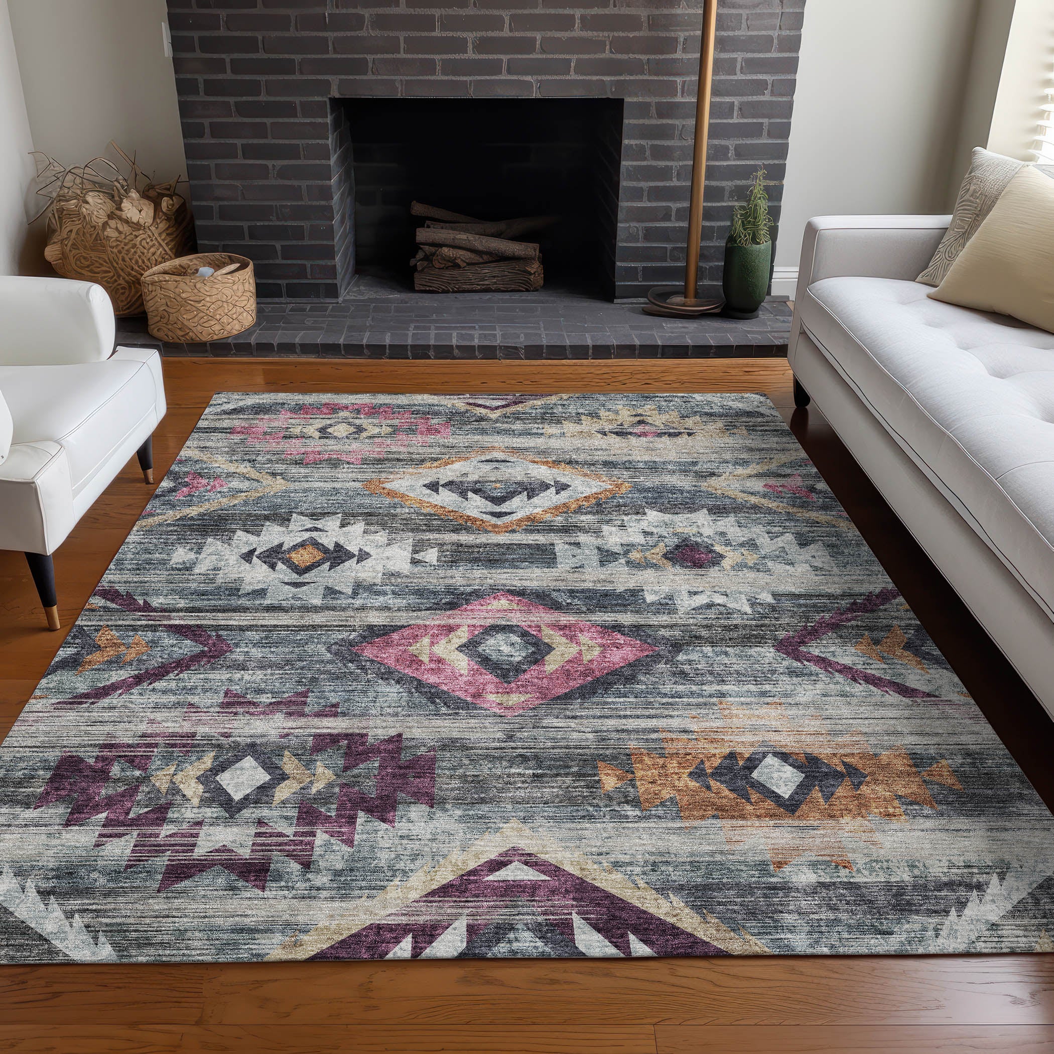 Ghent Machine Washable Transitional Gray Rug 2'6" x 3'10" #shape_Rectangle