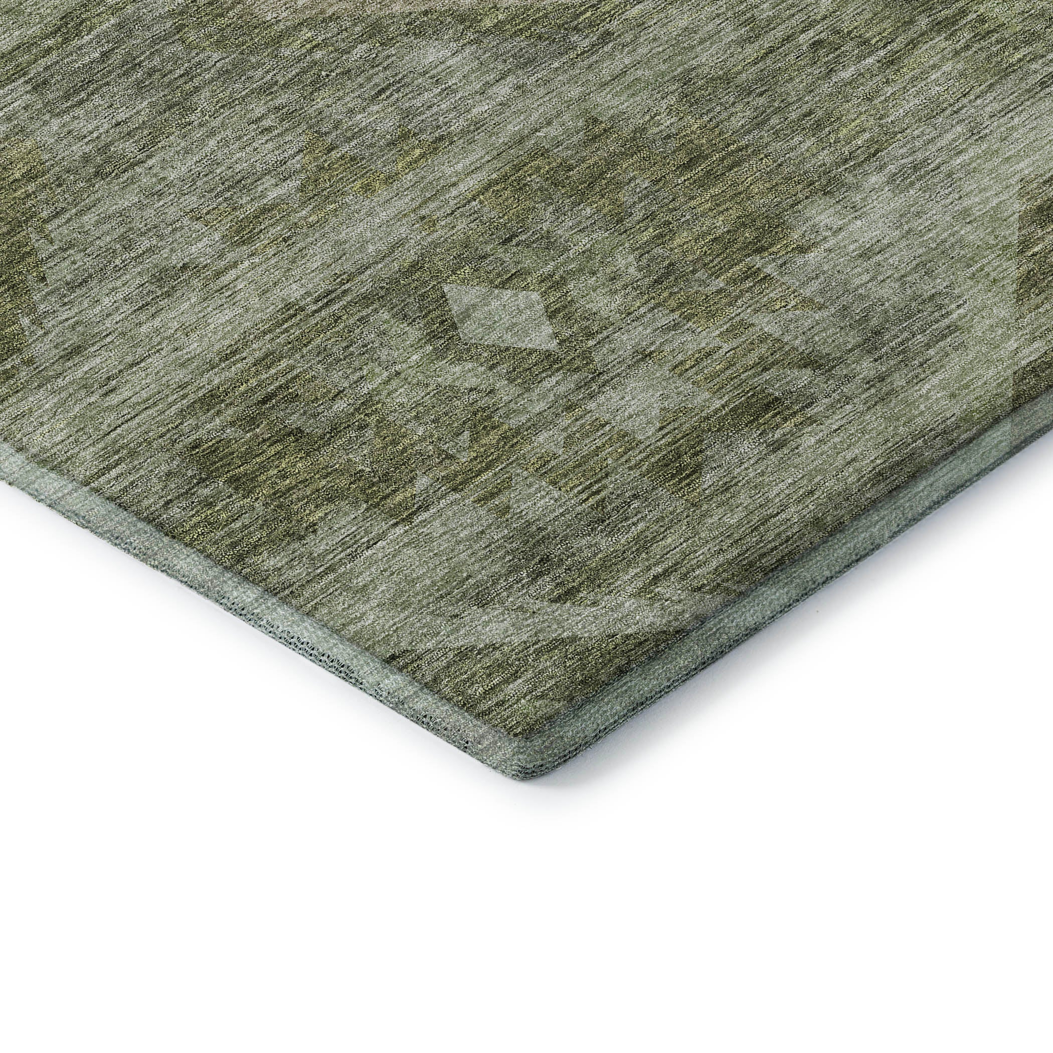Santorini Machine Washable Transitional Olive Green Rug 1'8" x 2'6" #shape_Rectangle