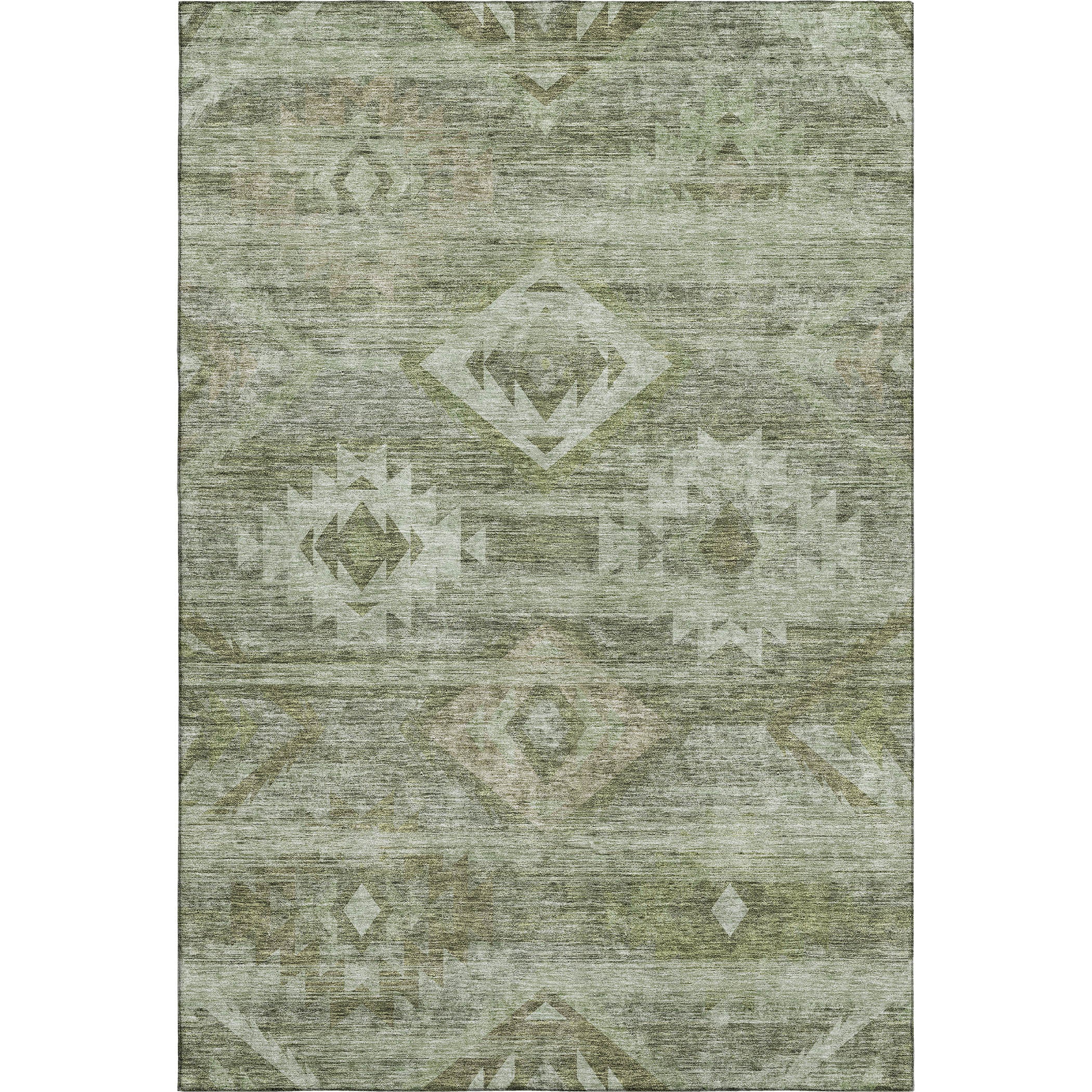 Santorini Machine Washable Transitional Olive Green Rug 2'6" x 3'10" #shape_Rectangle