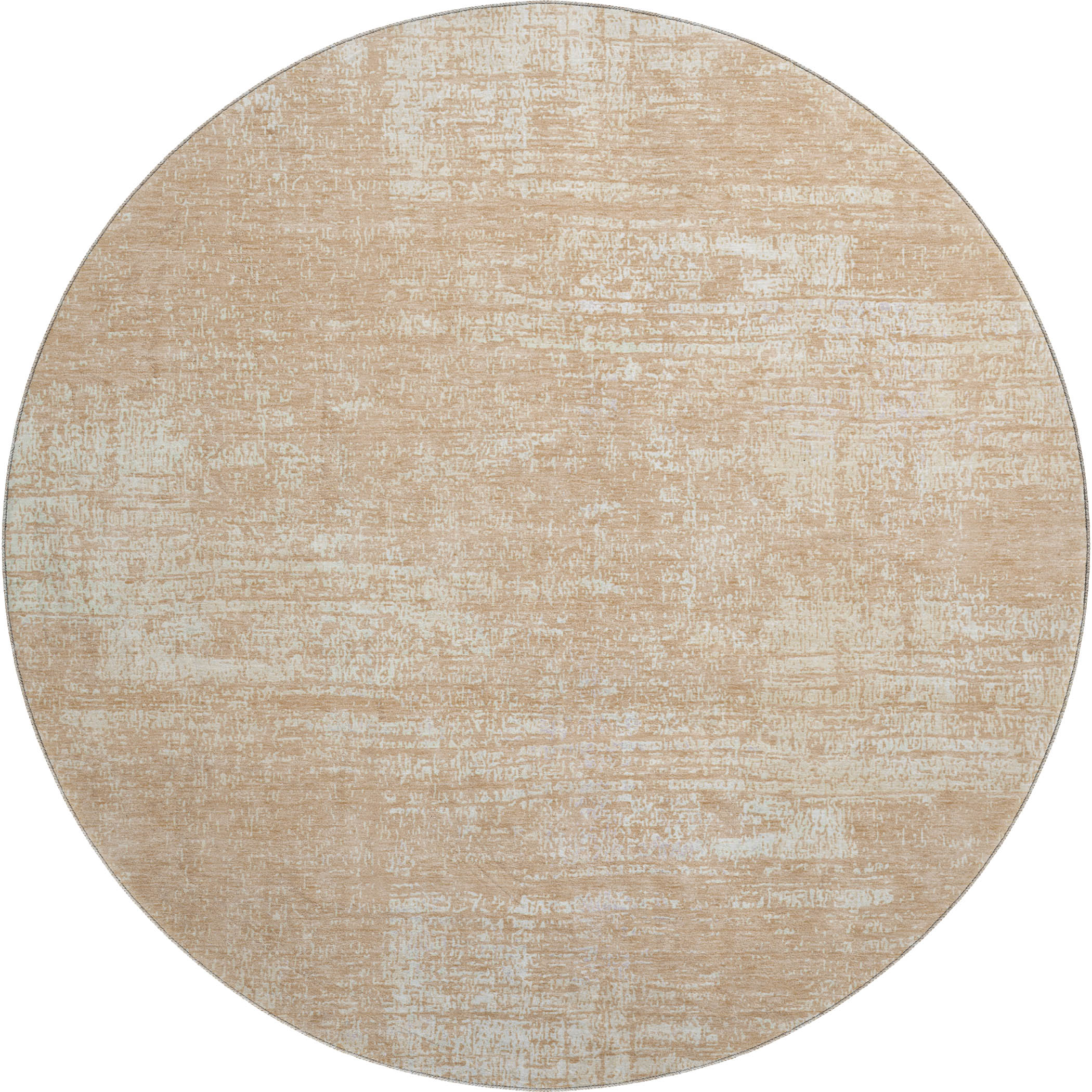 Bern Machine Washable Transitional Coral Orange Rug 8' x 8' #shape_Round
