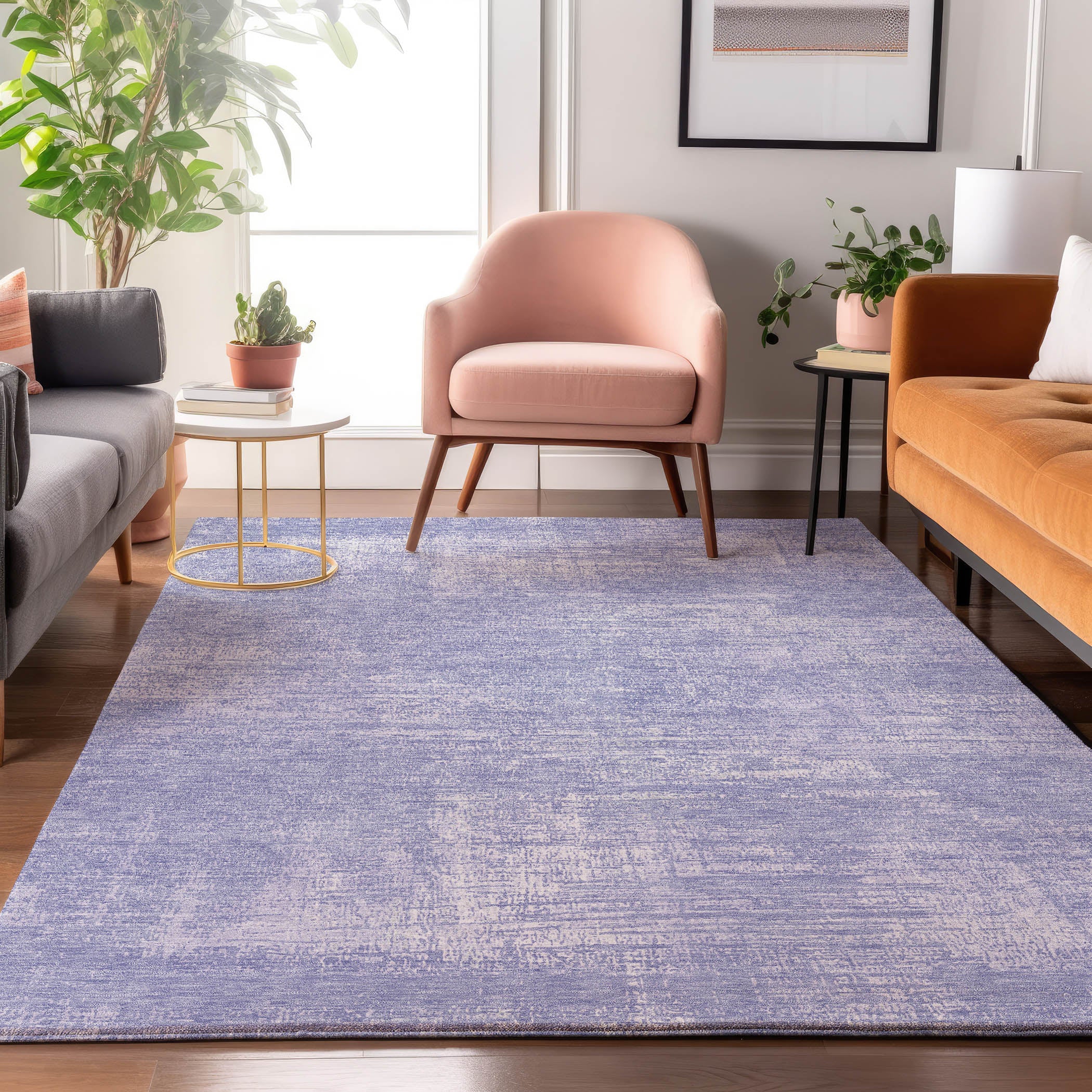 Bern Machine Washable Transitional Lavender Purple Rug 2'6" x 3'10" #shape_Rectangle