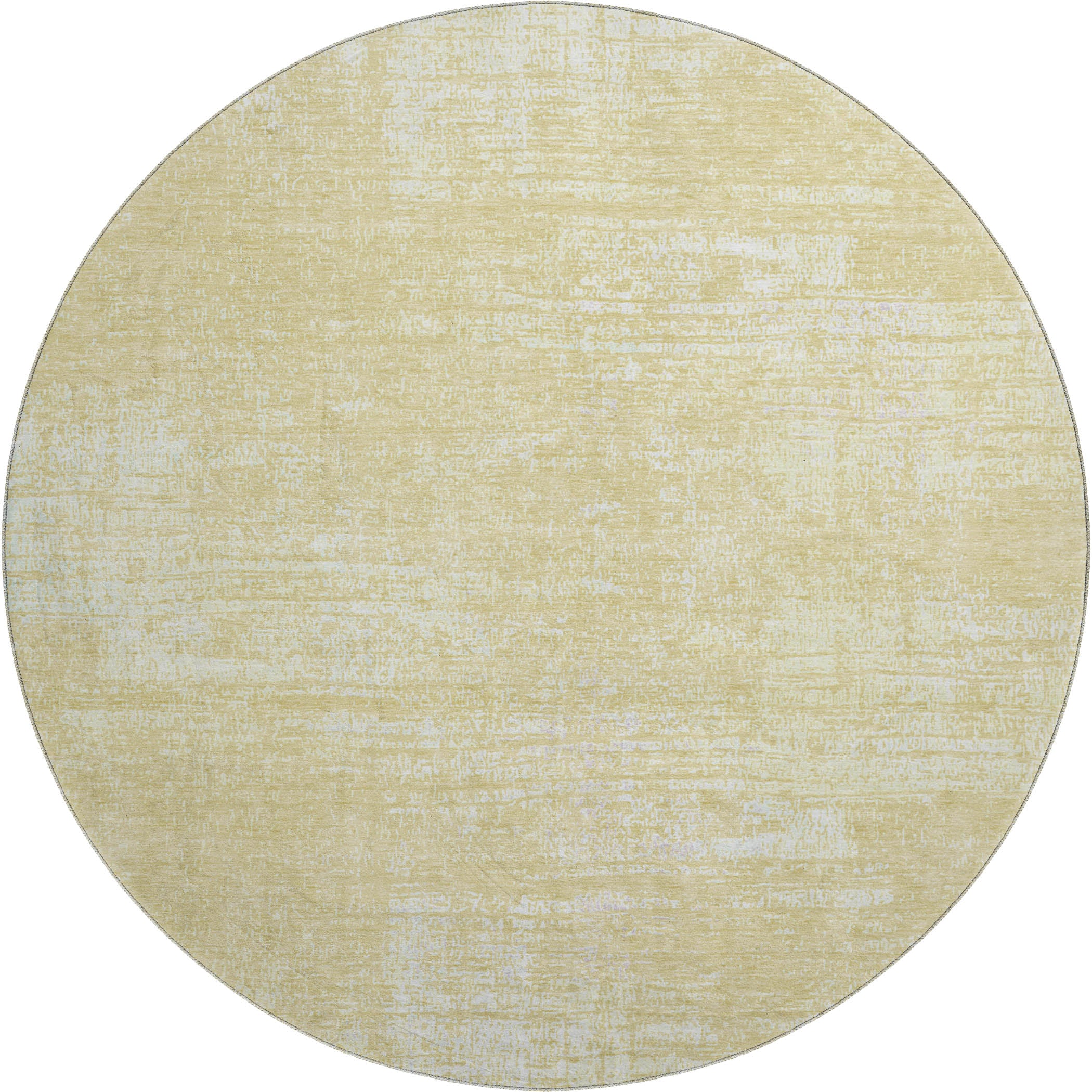Bern Machine Washable Transitional Wheat Gold Rug 8' x 8' #shape_Round