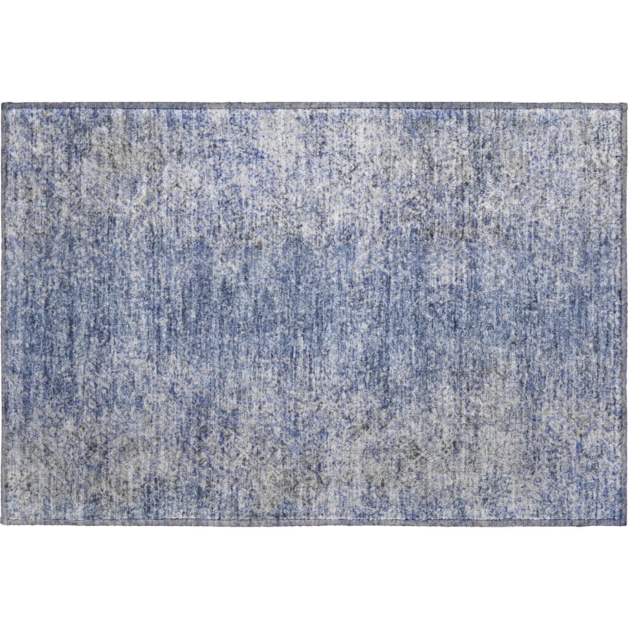 Valletta Machine Washable Transitional Blue Rug 1'8" x 2'6" #shape_Rectangle