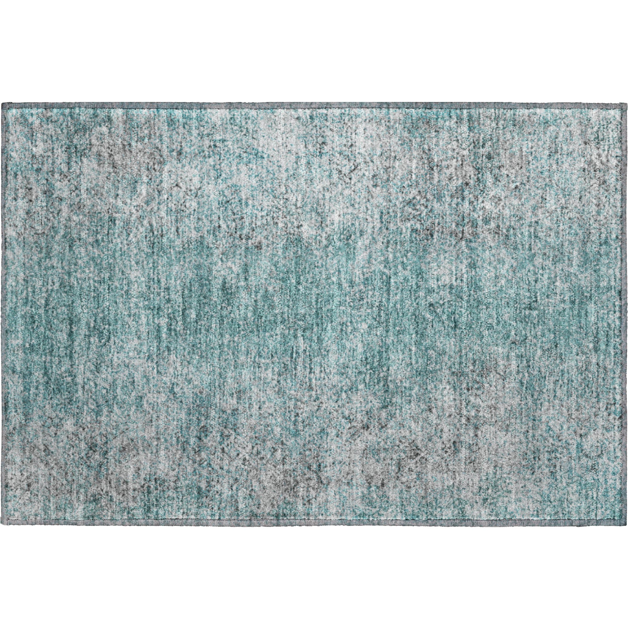 Valletta Machine Washable Transitional Teal Rug 1'8" x 2'6" #shape_Rectangle