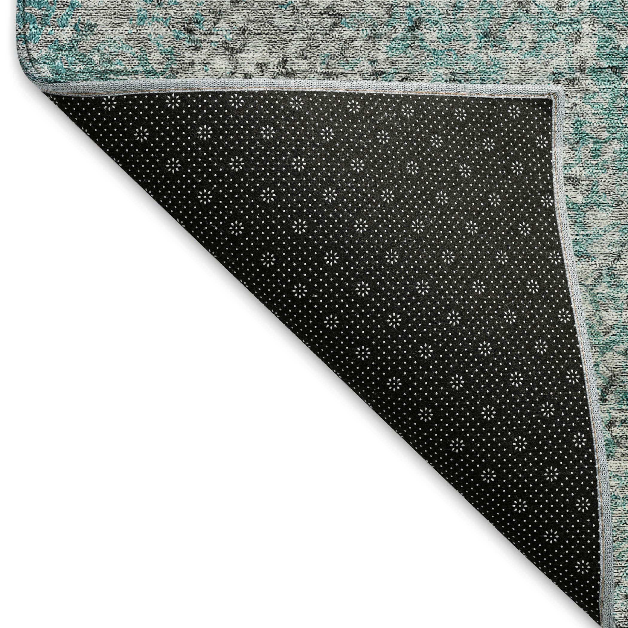 Valletta Machine Washable Transitional Teal Rug 1'8" x 2'6" #shape_Rectangle